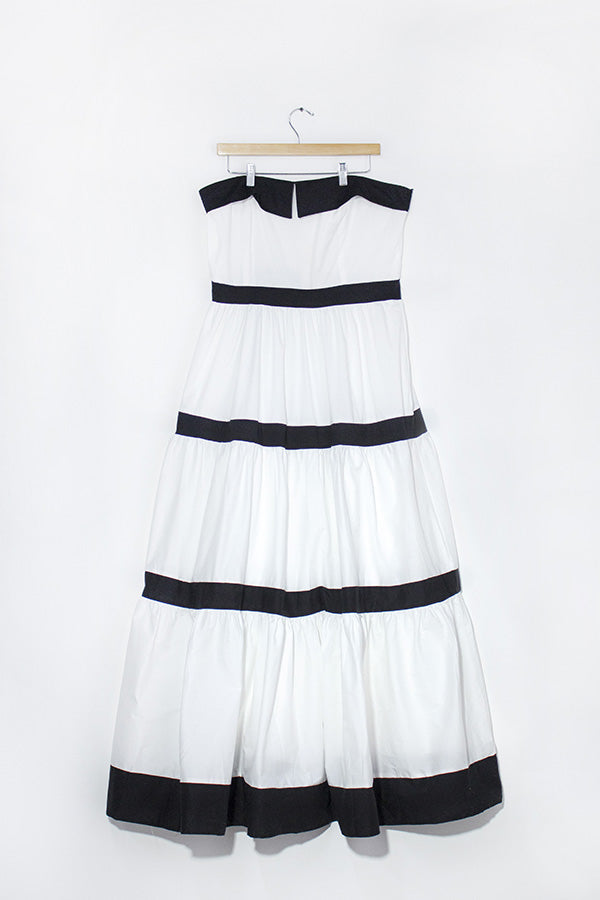Maxi Vestido Curvy Strapless Blanco Femenino Statement Eventos