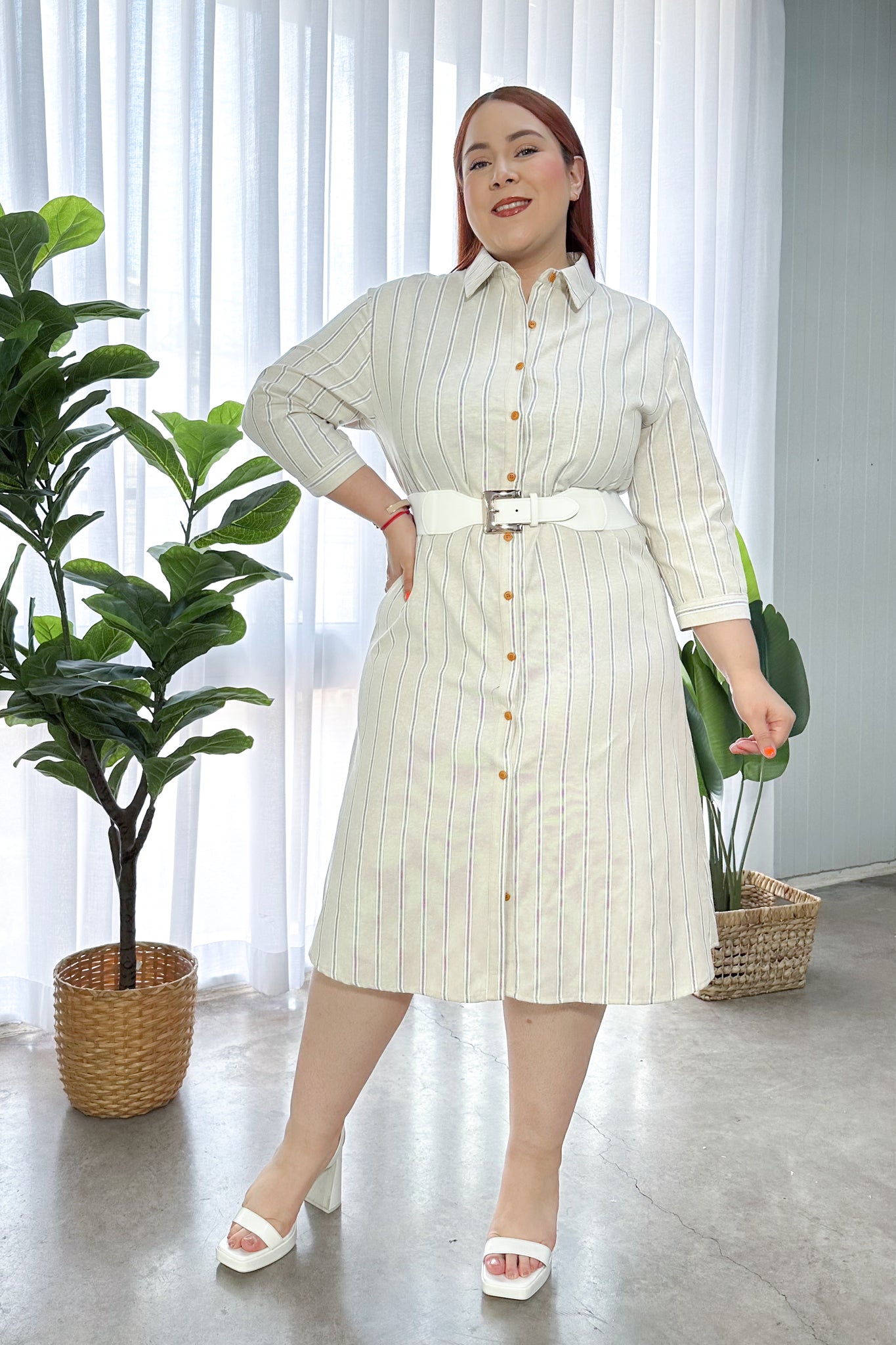 Vestido camisero rayas