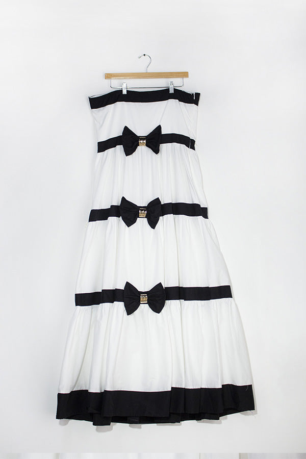 Maxi Vestido Curvy Strapless Blanco Femenino Statement Eventos
