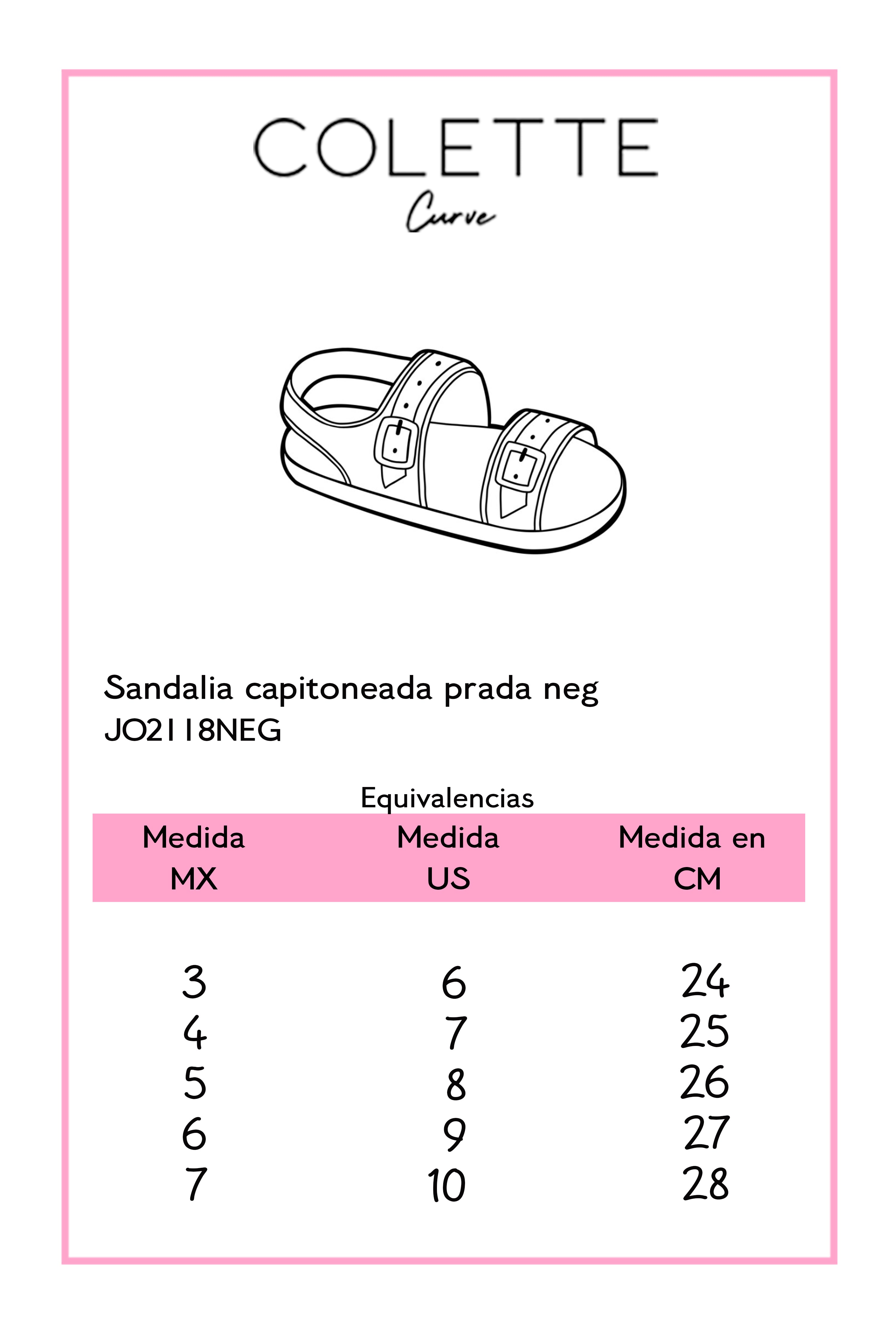 Sandalia Capitonada Color Negro