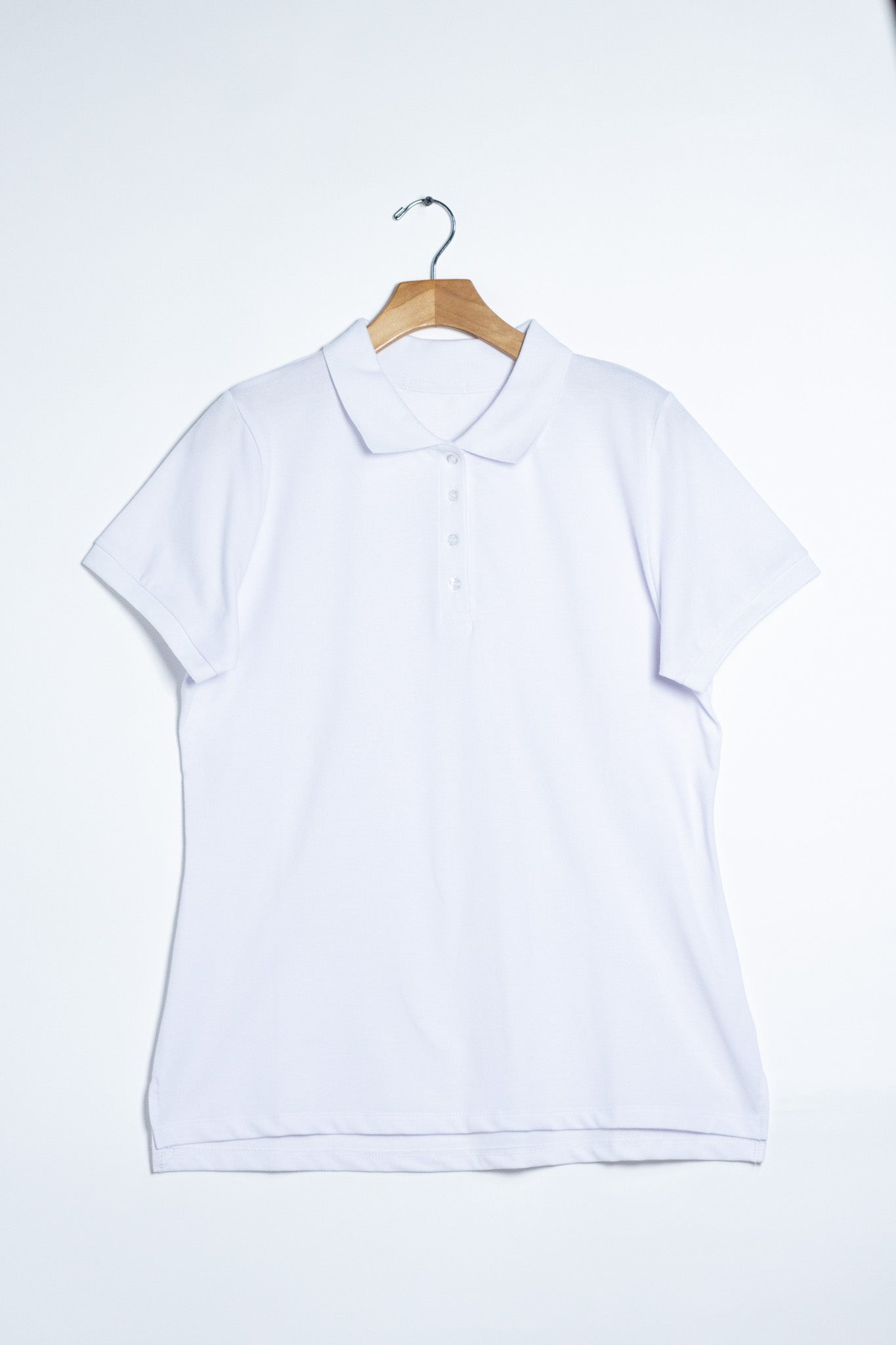 Blusa Curvy Tipo Polo Básica Blanca - frente
