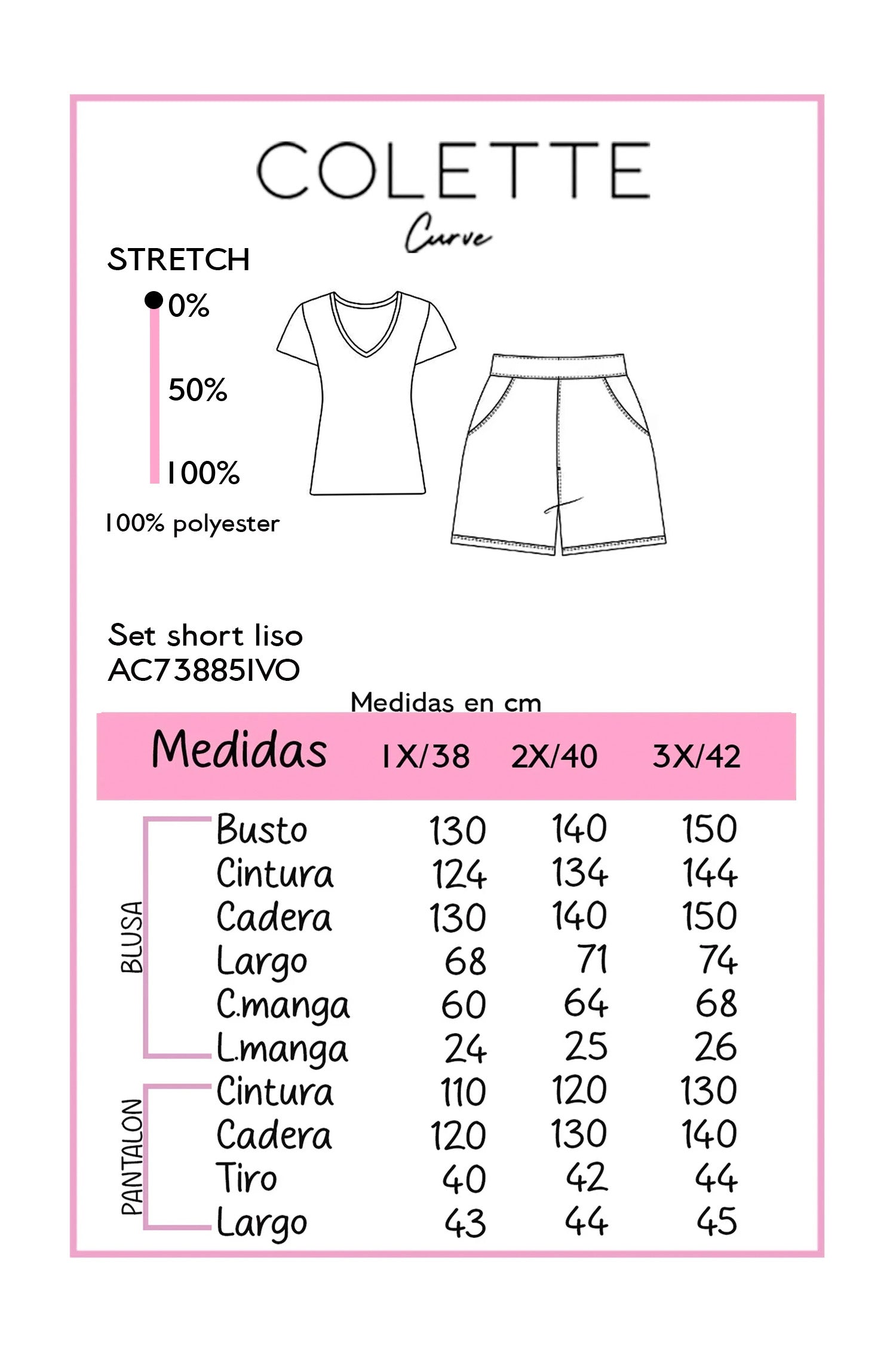 Tabla de medidas AC73885IVO