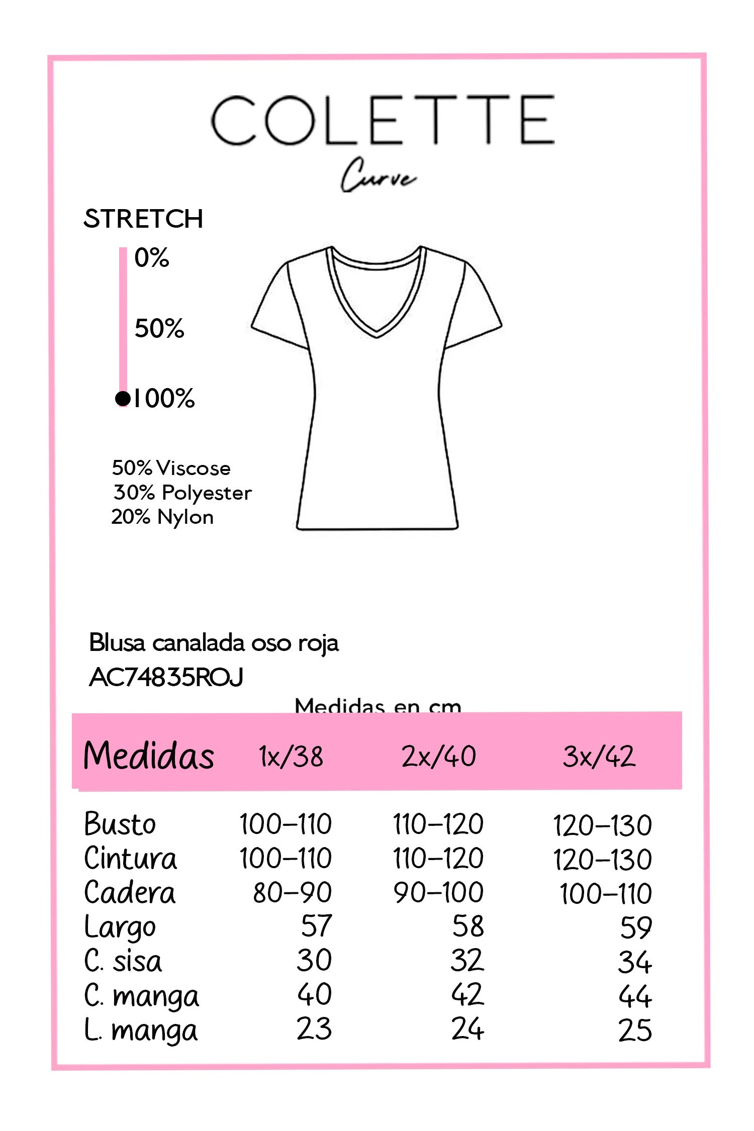 Chart medidas AC74835ROJ