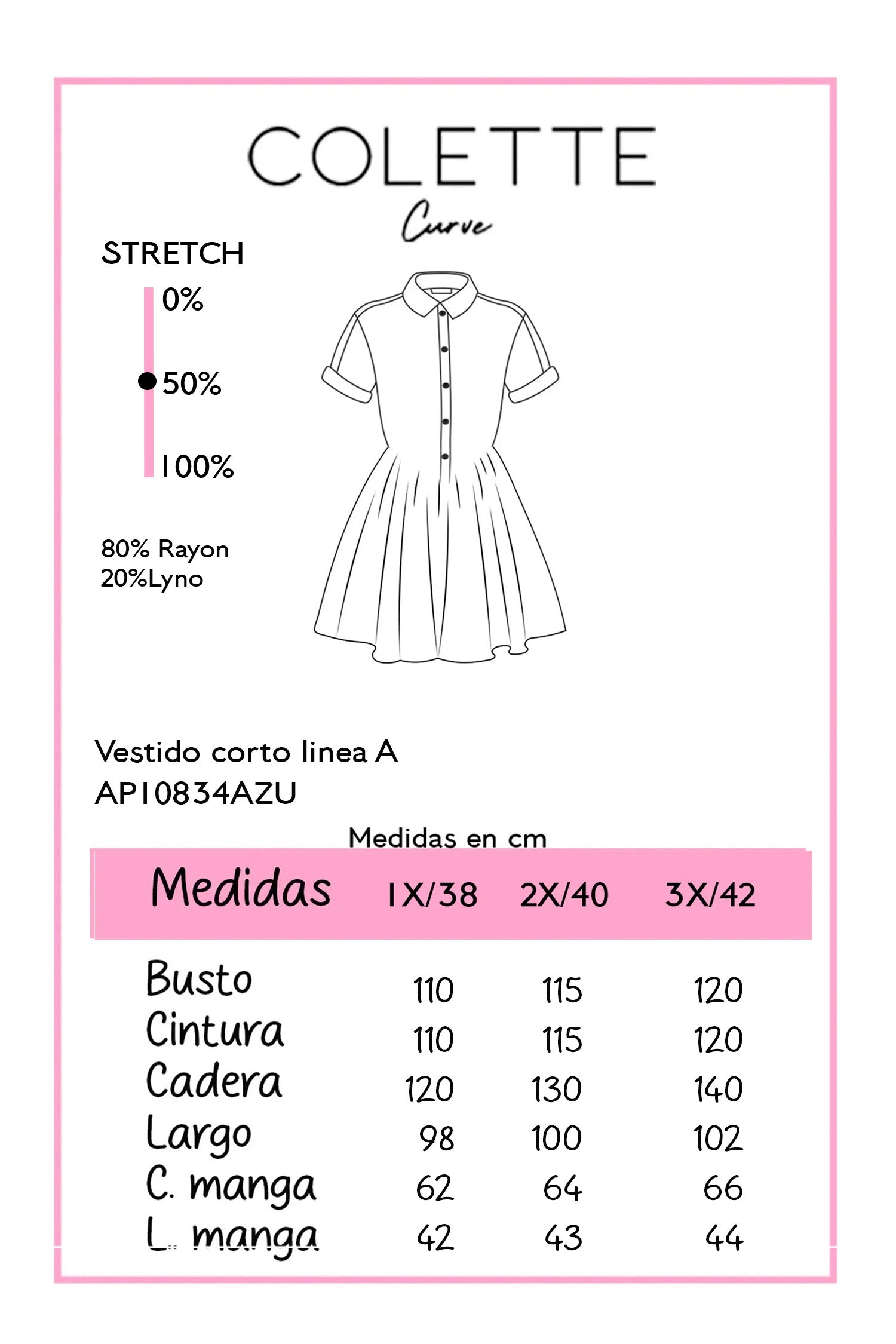 Vestido Corto Curvy Corte A Manga Globo Estampado Floral Azul