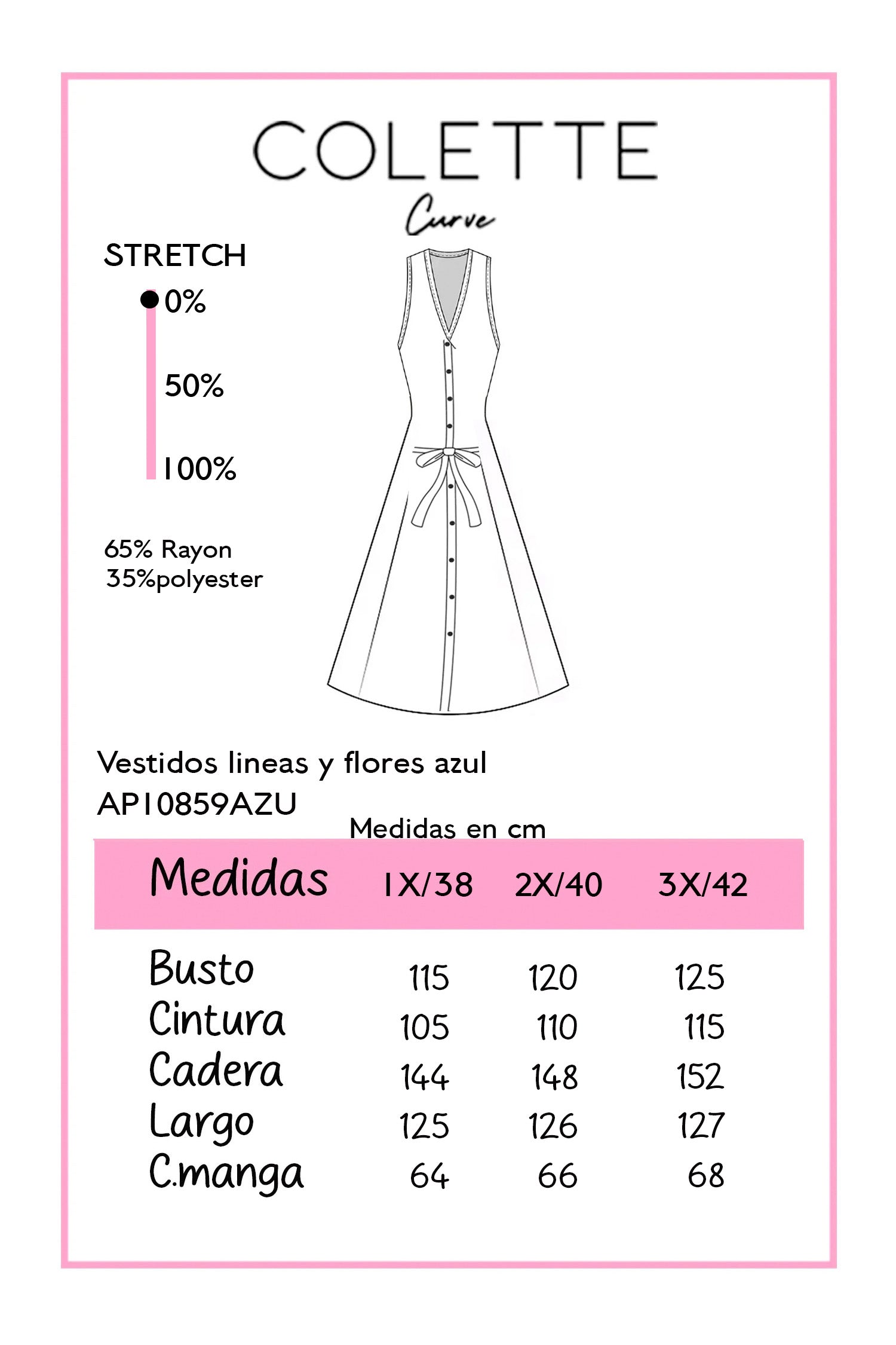 Vestido Curvy Midi Corte A Botones y Cinto Azul Cielo