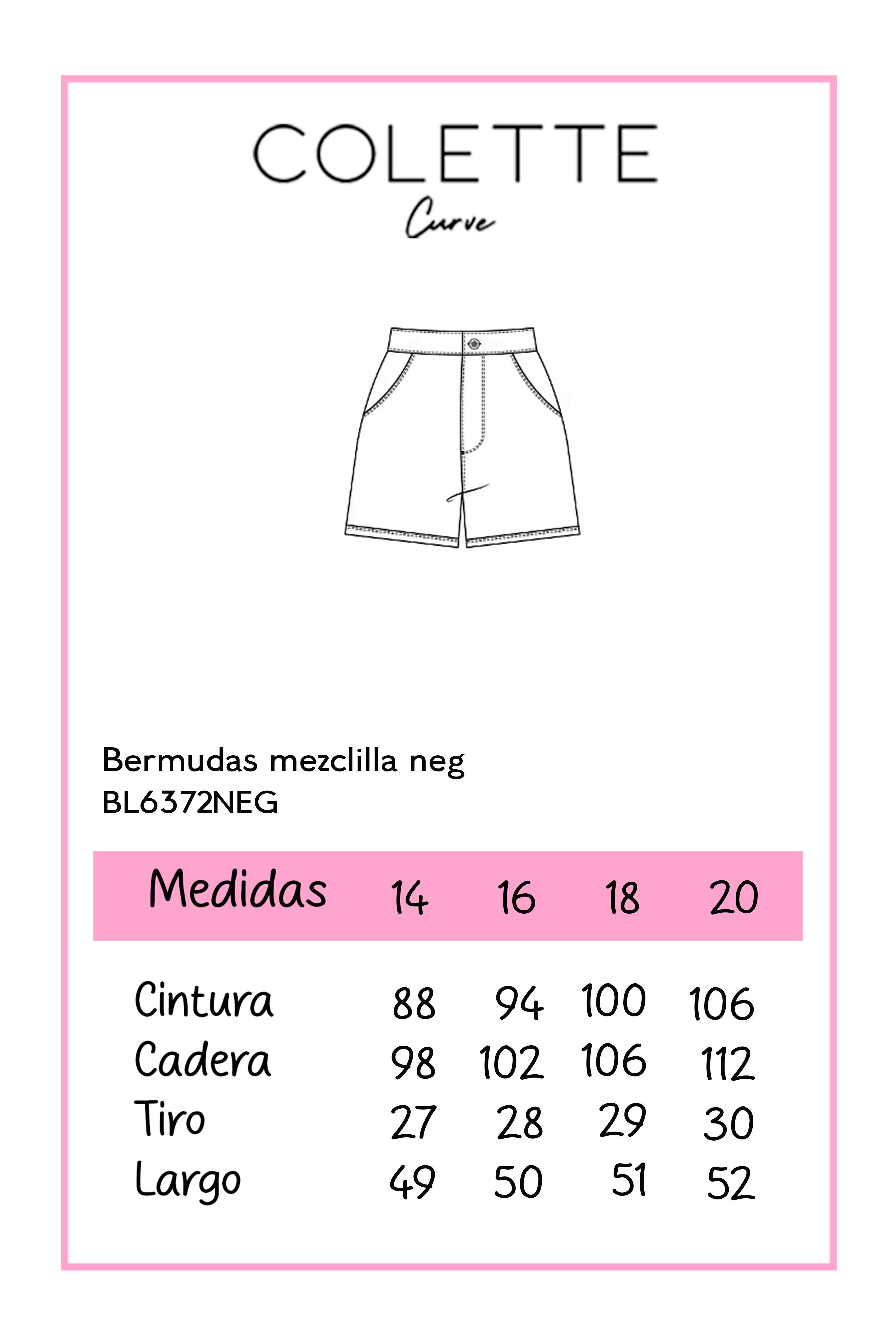 Bermudas mezclilla negro