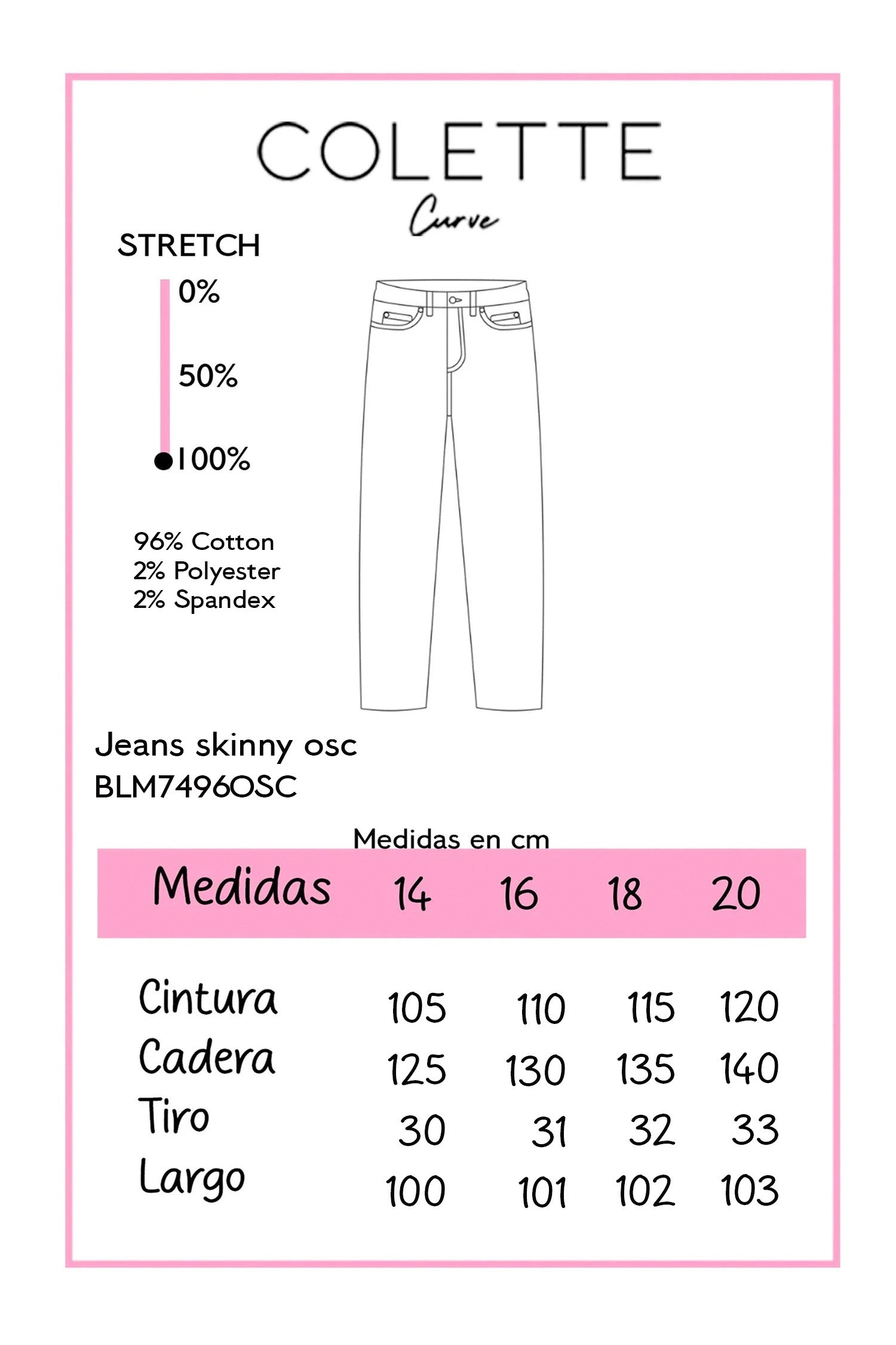 Chart de medidas BLM7496OSC