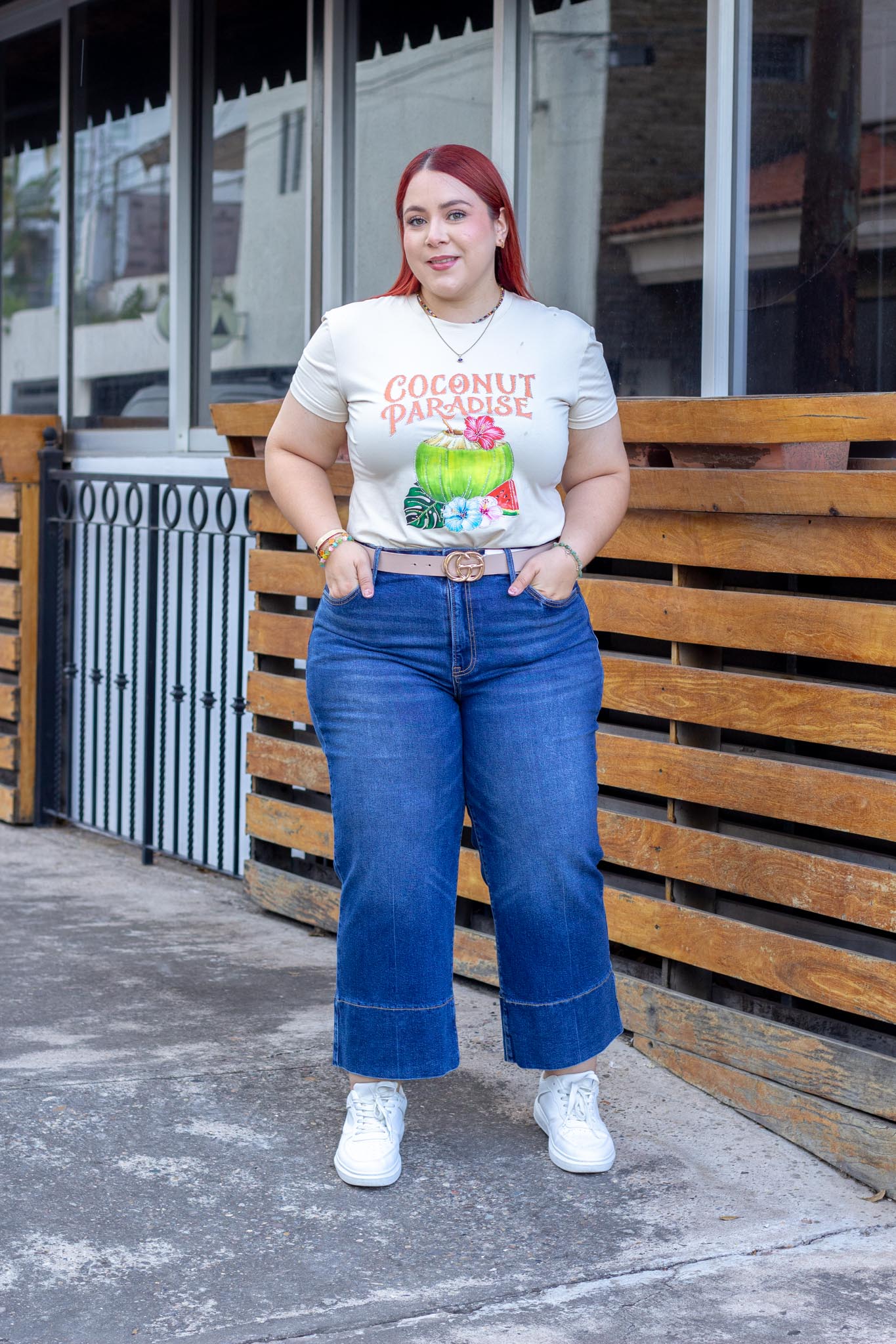 Jeans Crop Liso Curvy Oscuro