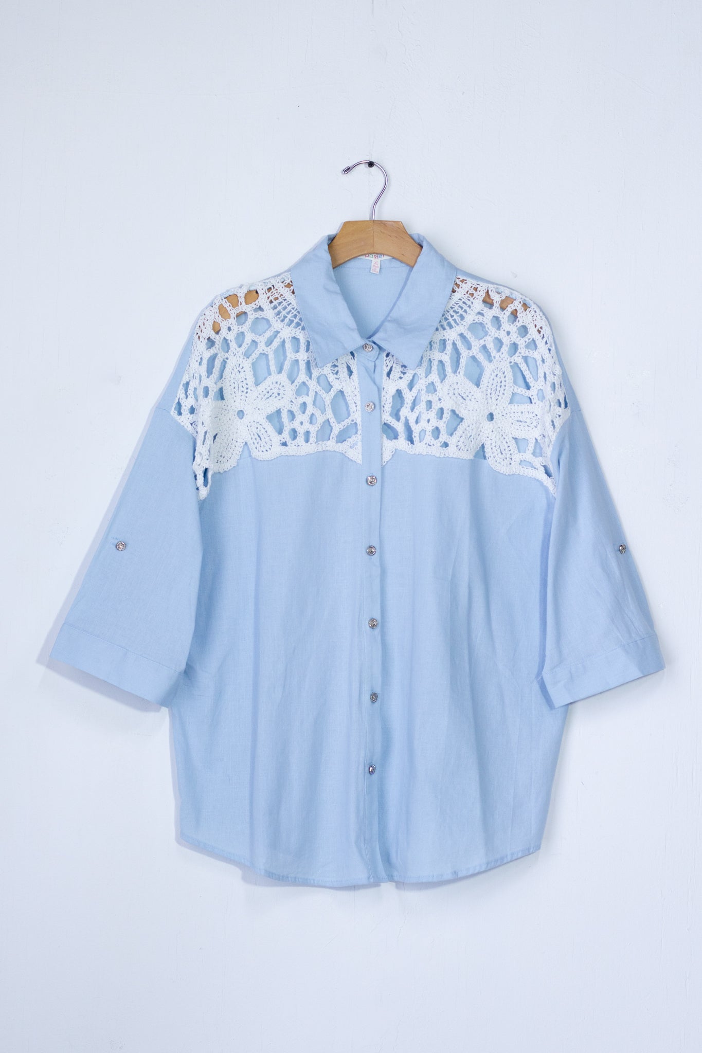 Camisa lino bordada