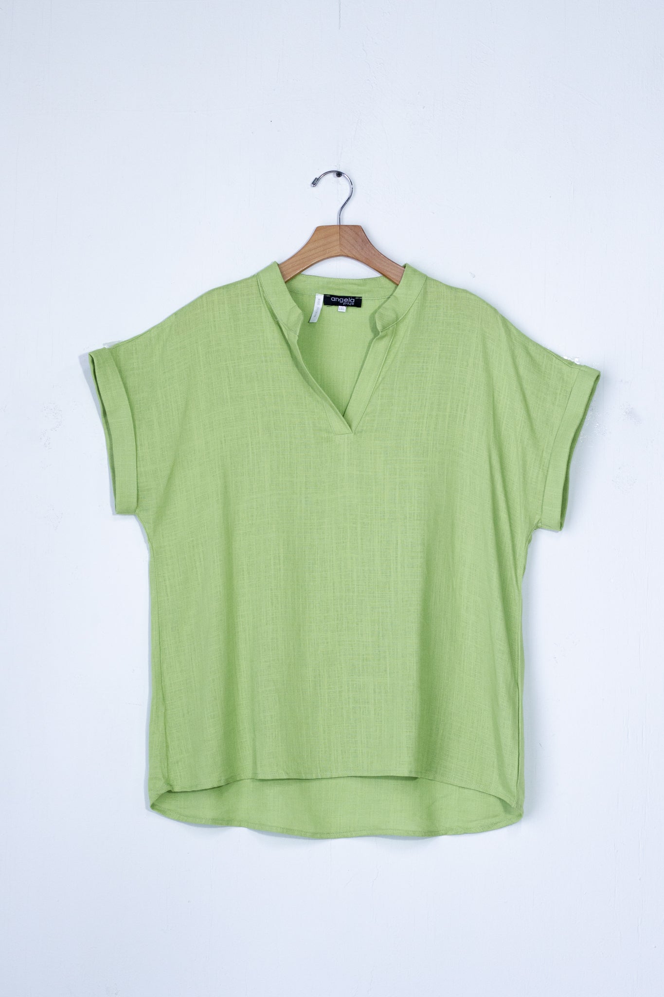 Blusa lino lisa cuello V