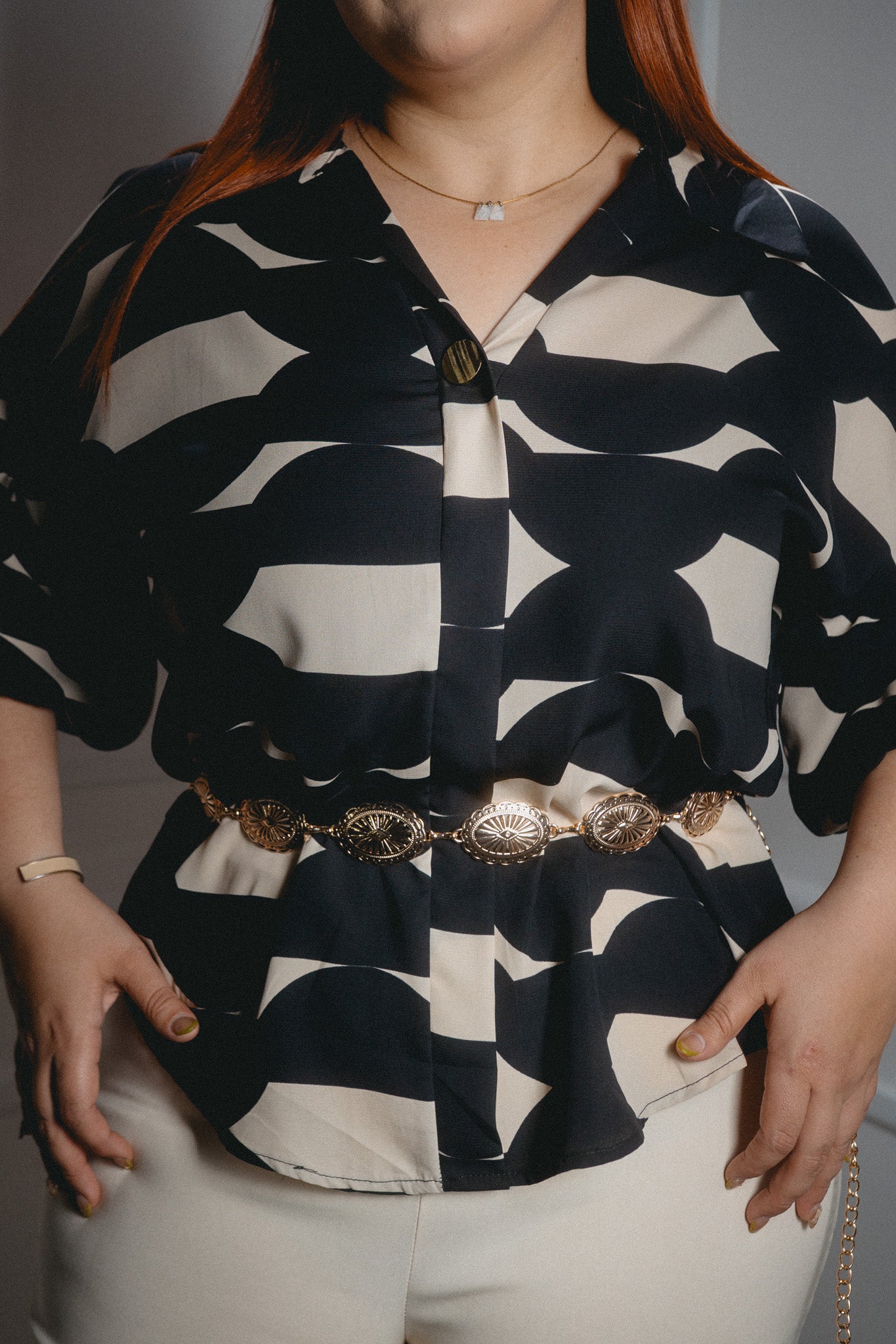 Blusa con botones estampada