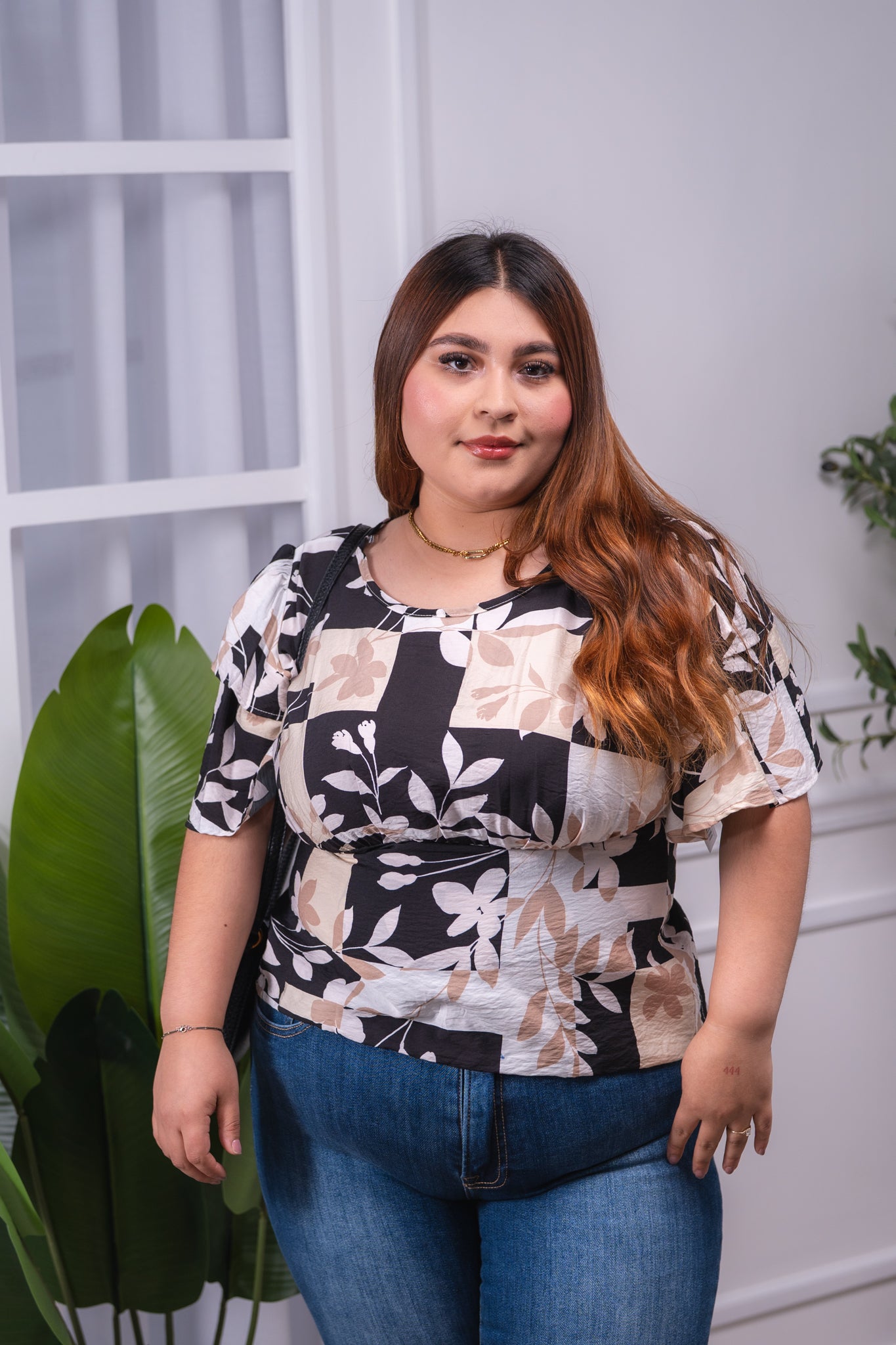 Blusa Estampada Escote Espalda