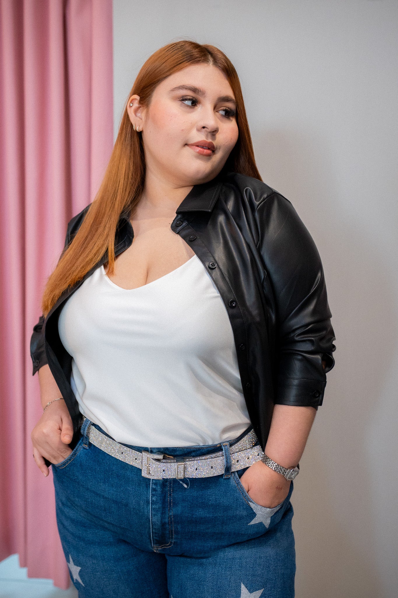 Satin strappy blouse