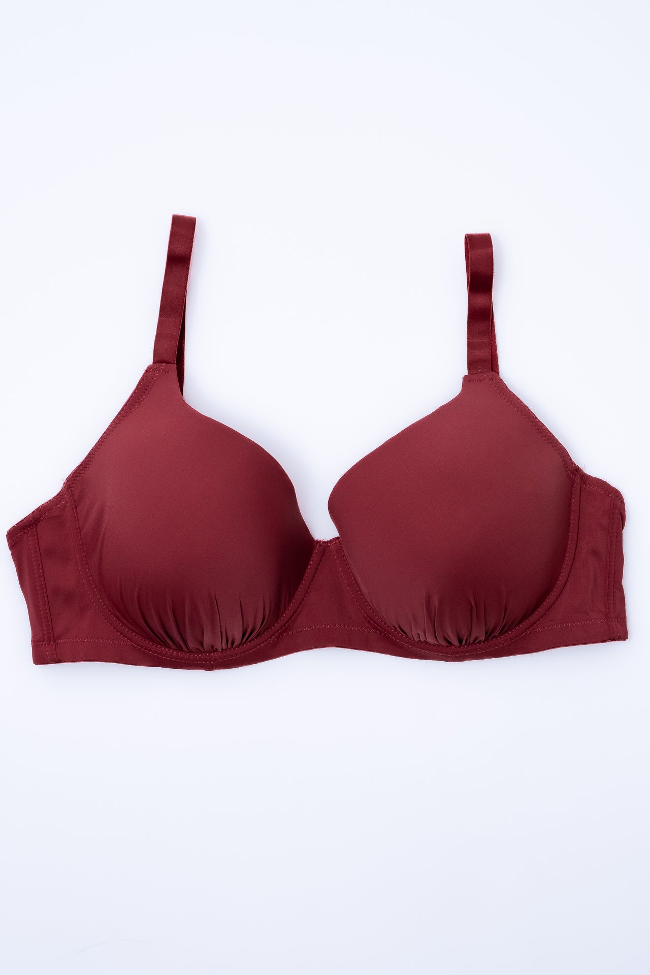 Plain Red Curvy Bra