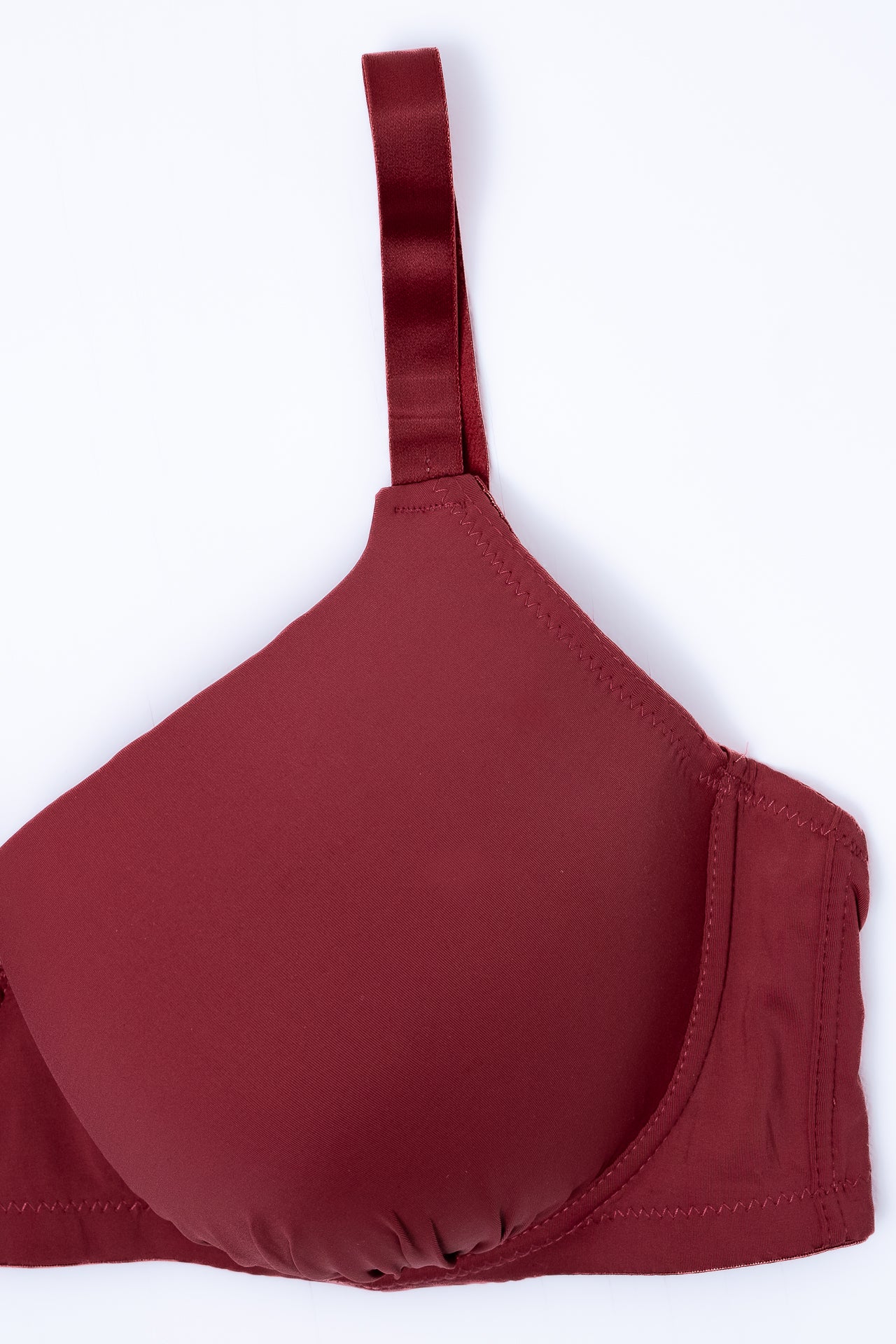Plain Red Curvy Bra