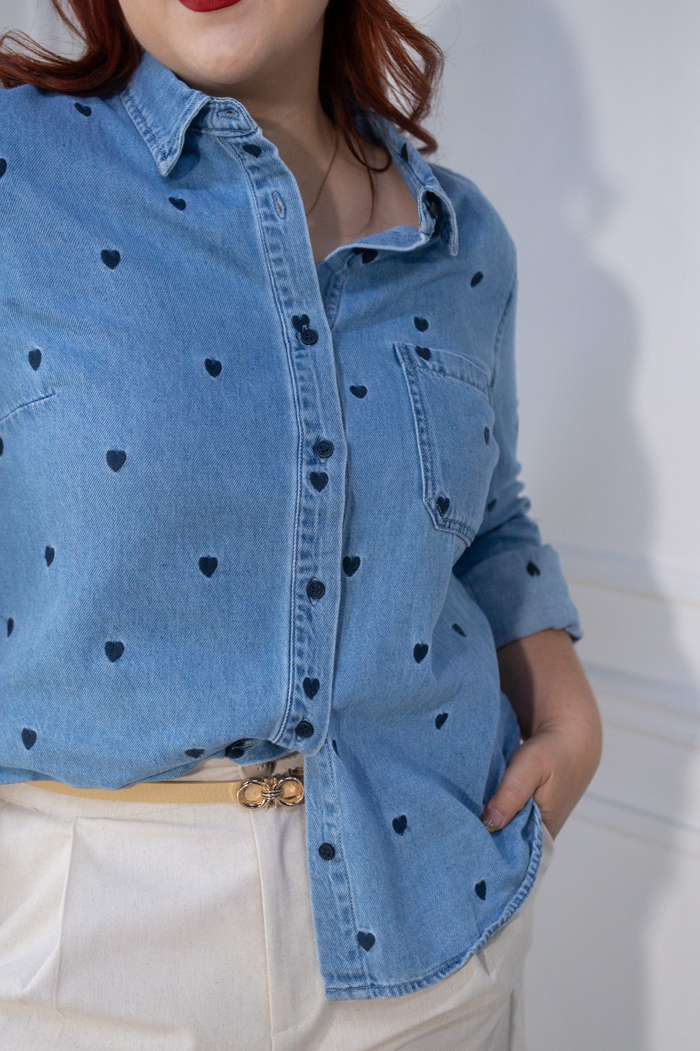 Camisa mezclilla corazones