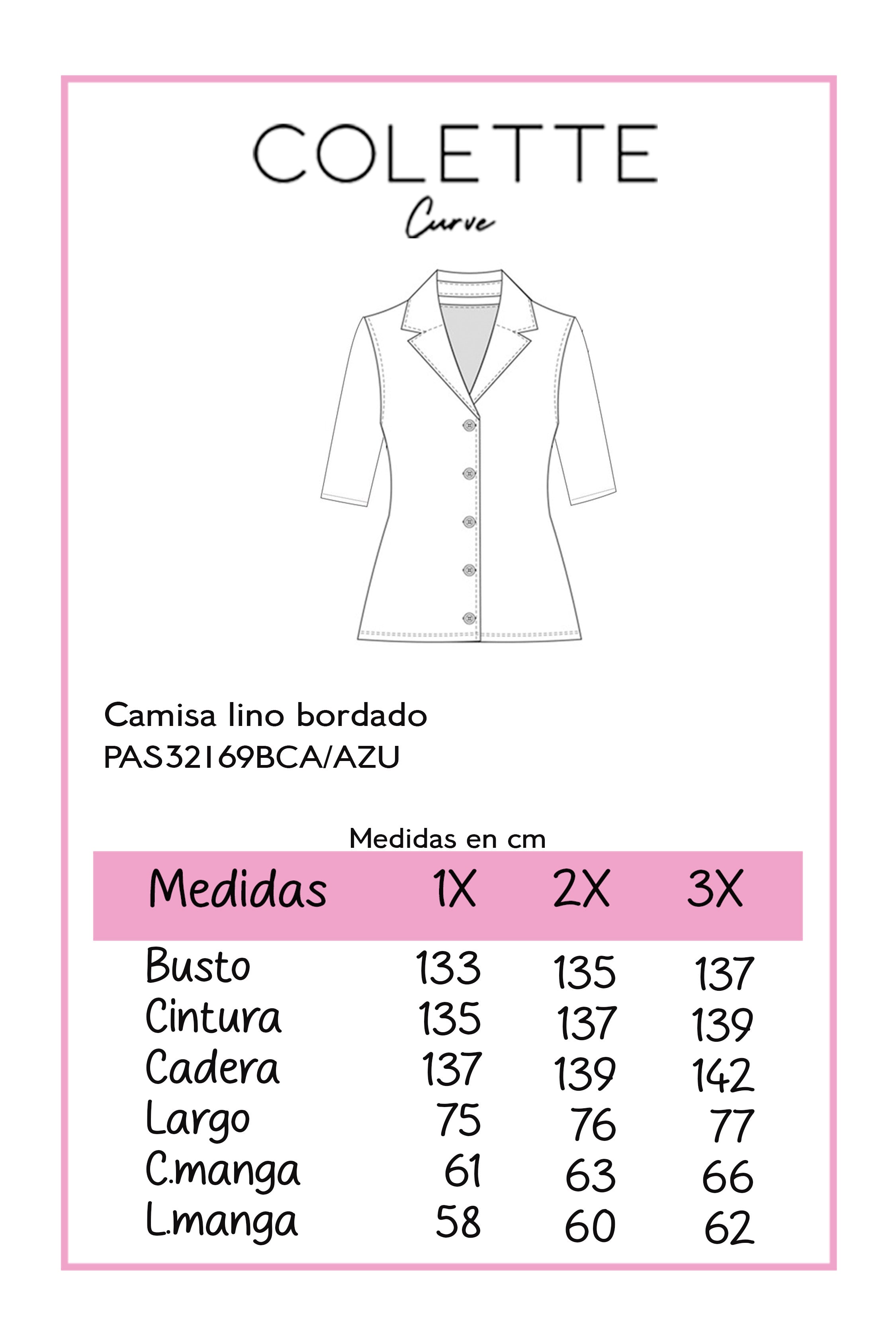 Camisa lino bordada