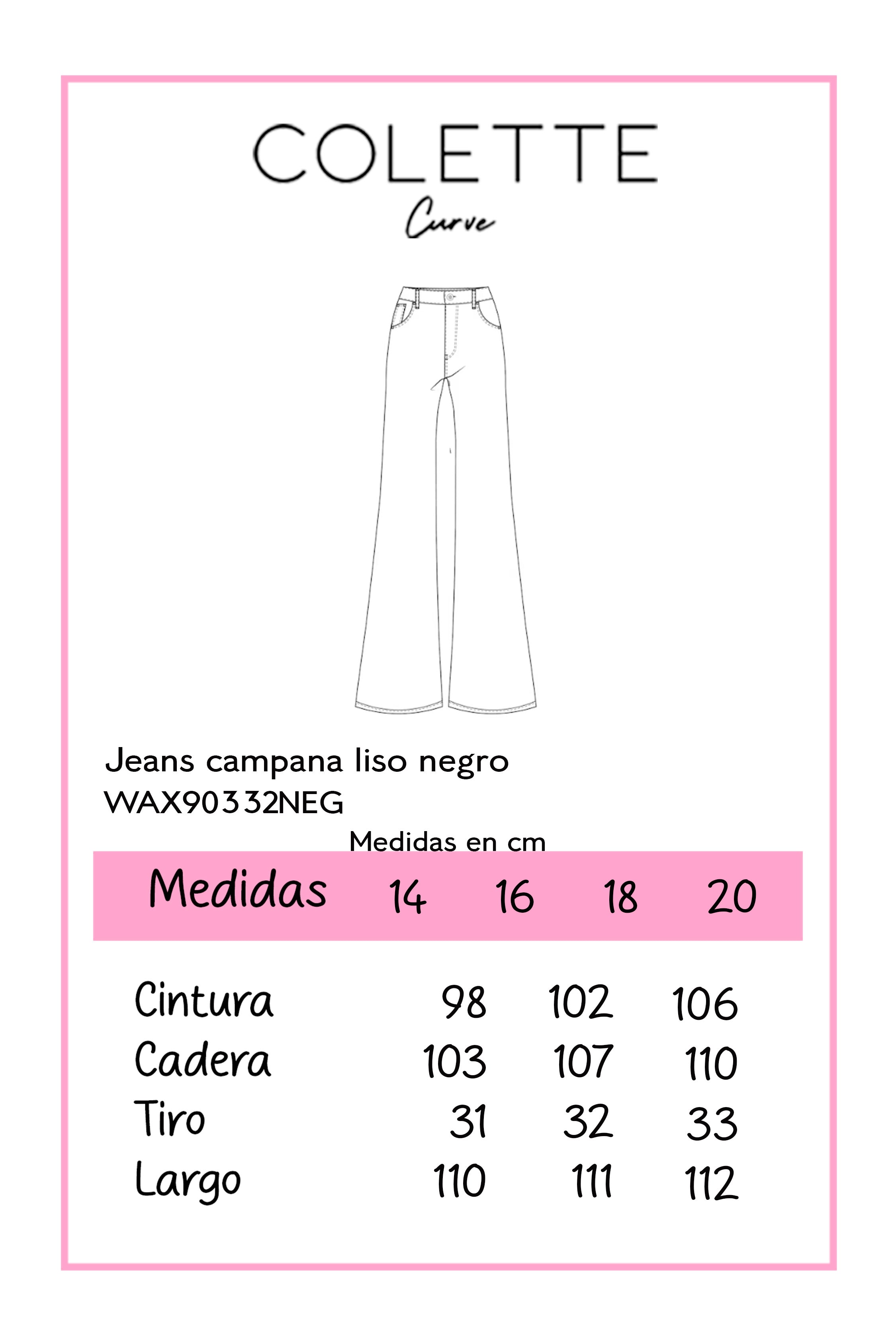 Jeans campana liso negro
