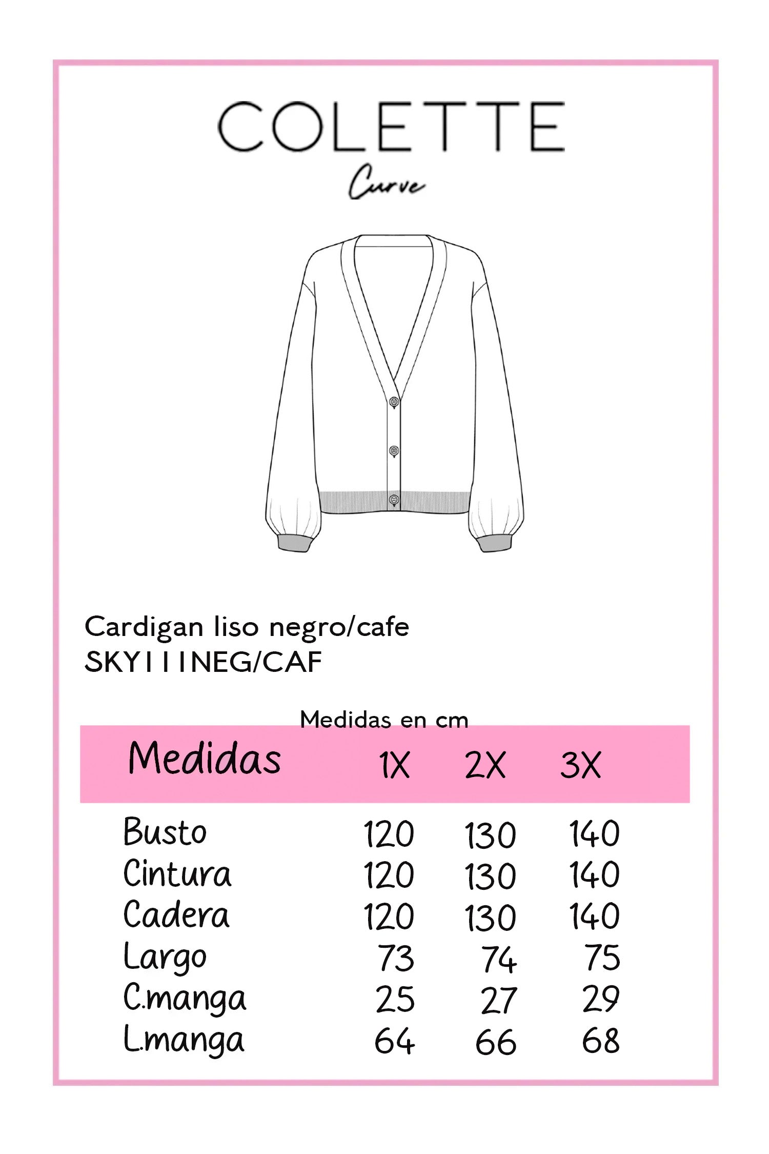 Cardigan liso NEGRO Y ACFE
