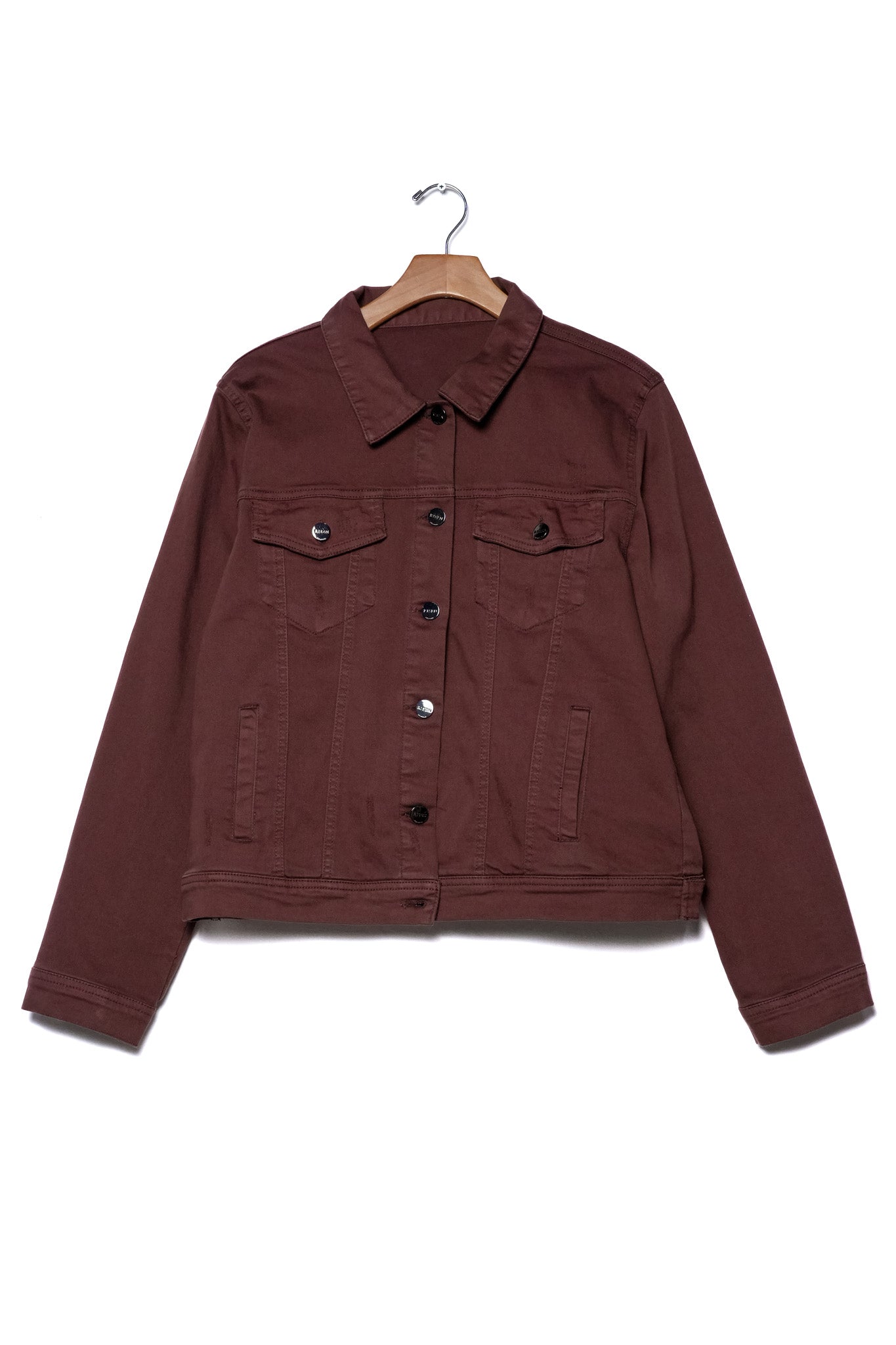 Chamarra denim lisa cafe