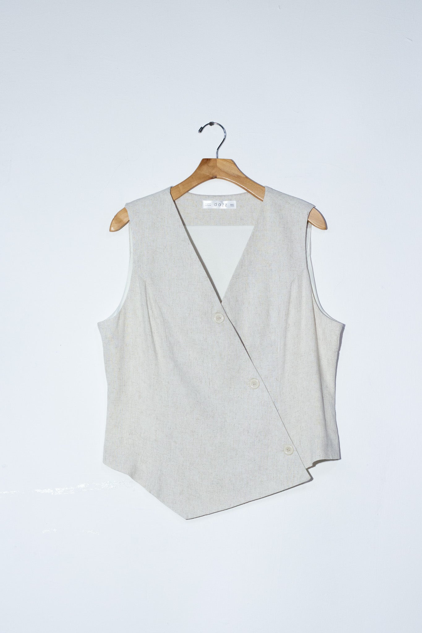 Set pantalon con chaleco lino bei