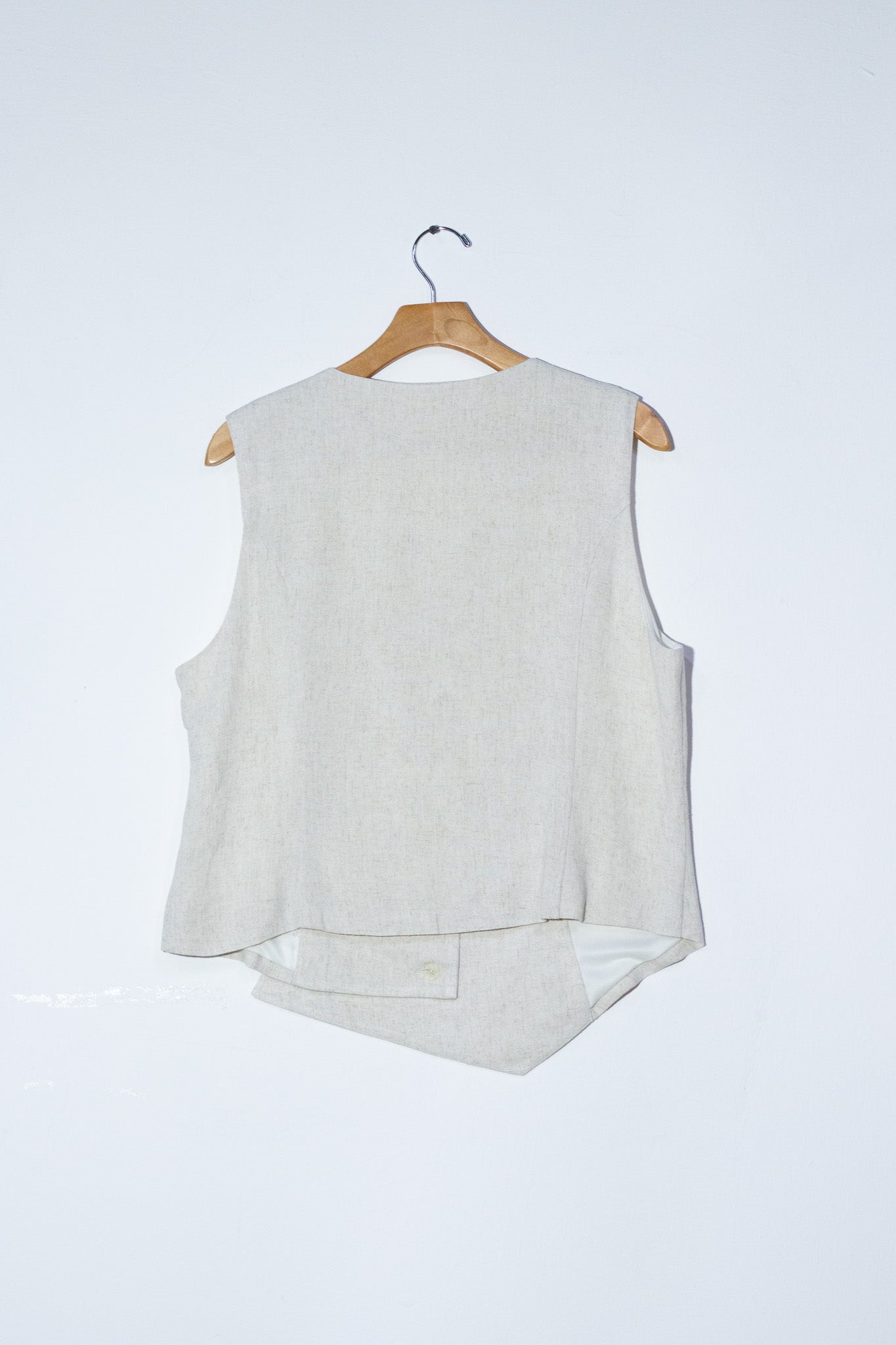 Set pantalon con chaleco lino bei