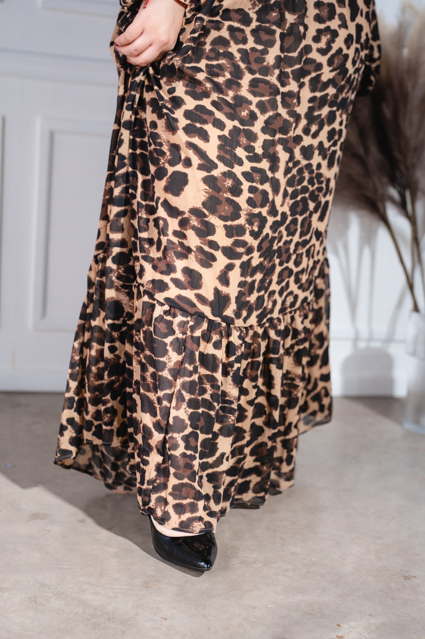 Vestido largo animal print