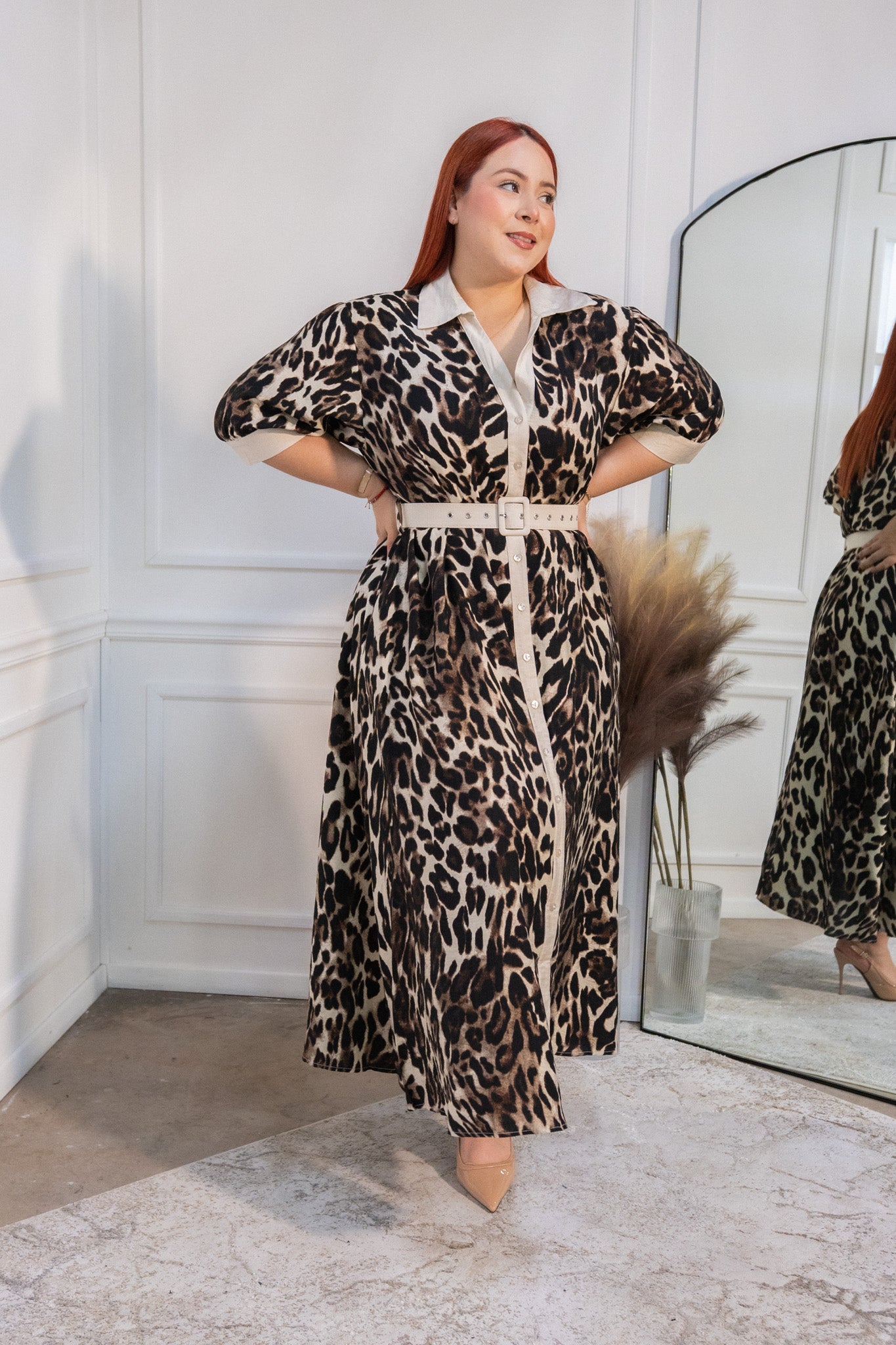 Vestido camisero animal print