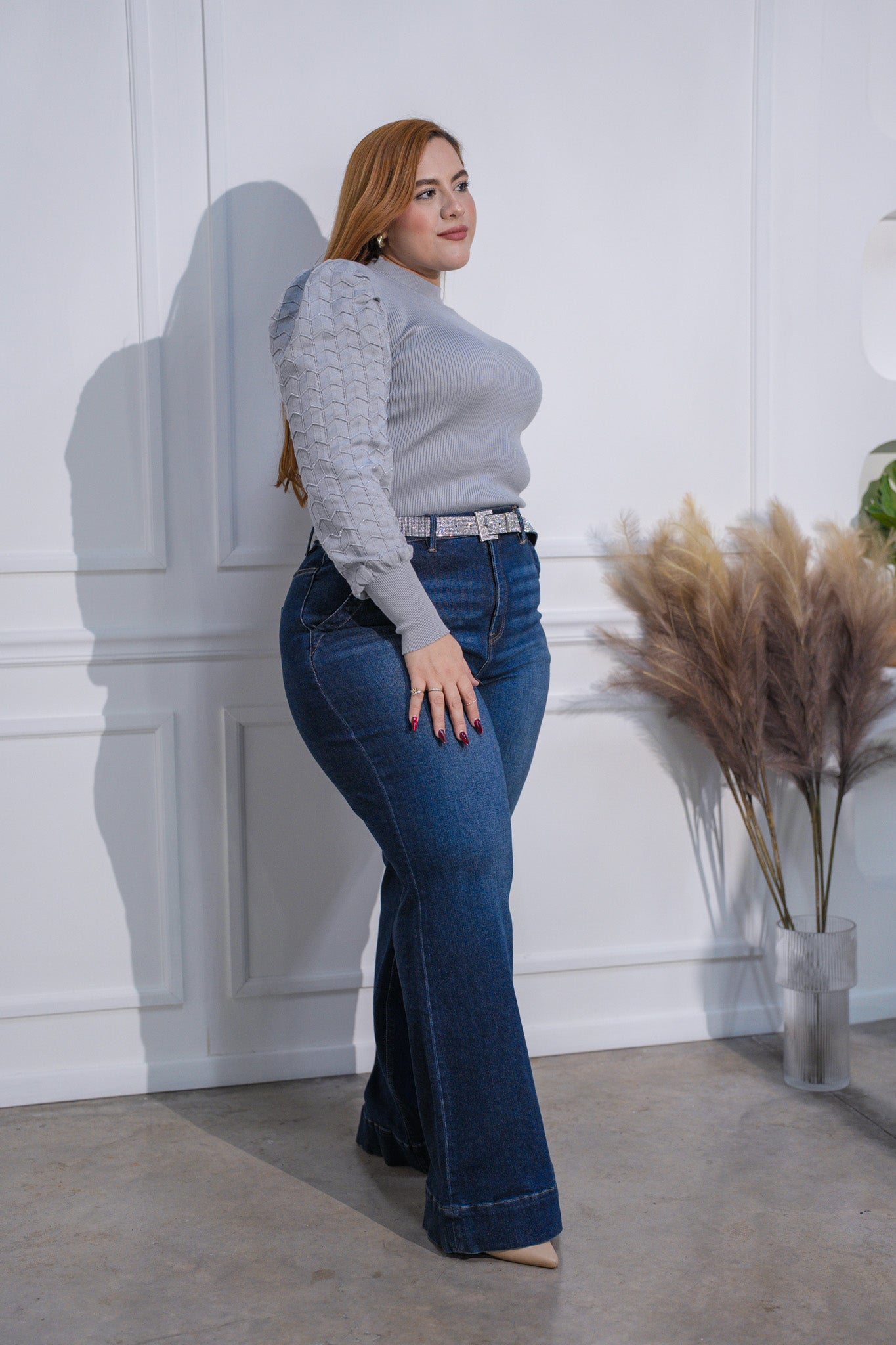Jeans campana dobladillo ancho