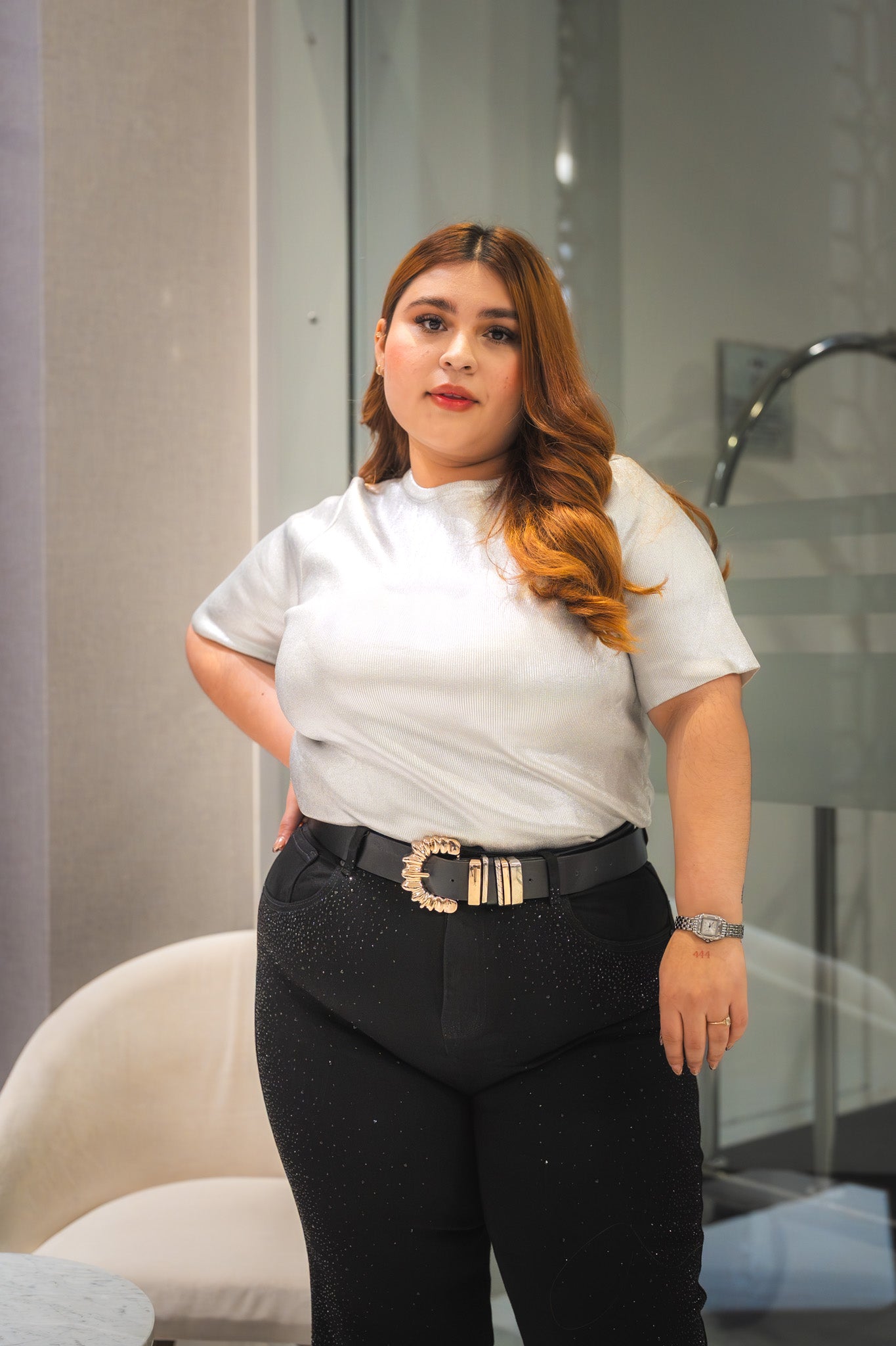 Blusa canalasa metalica plata