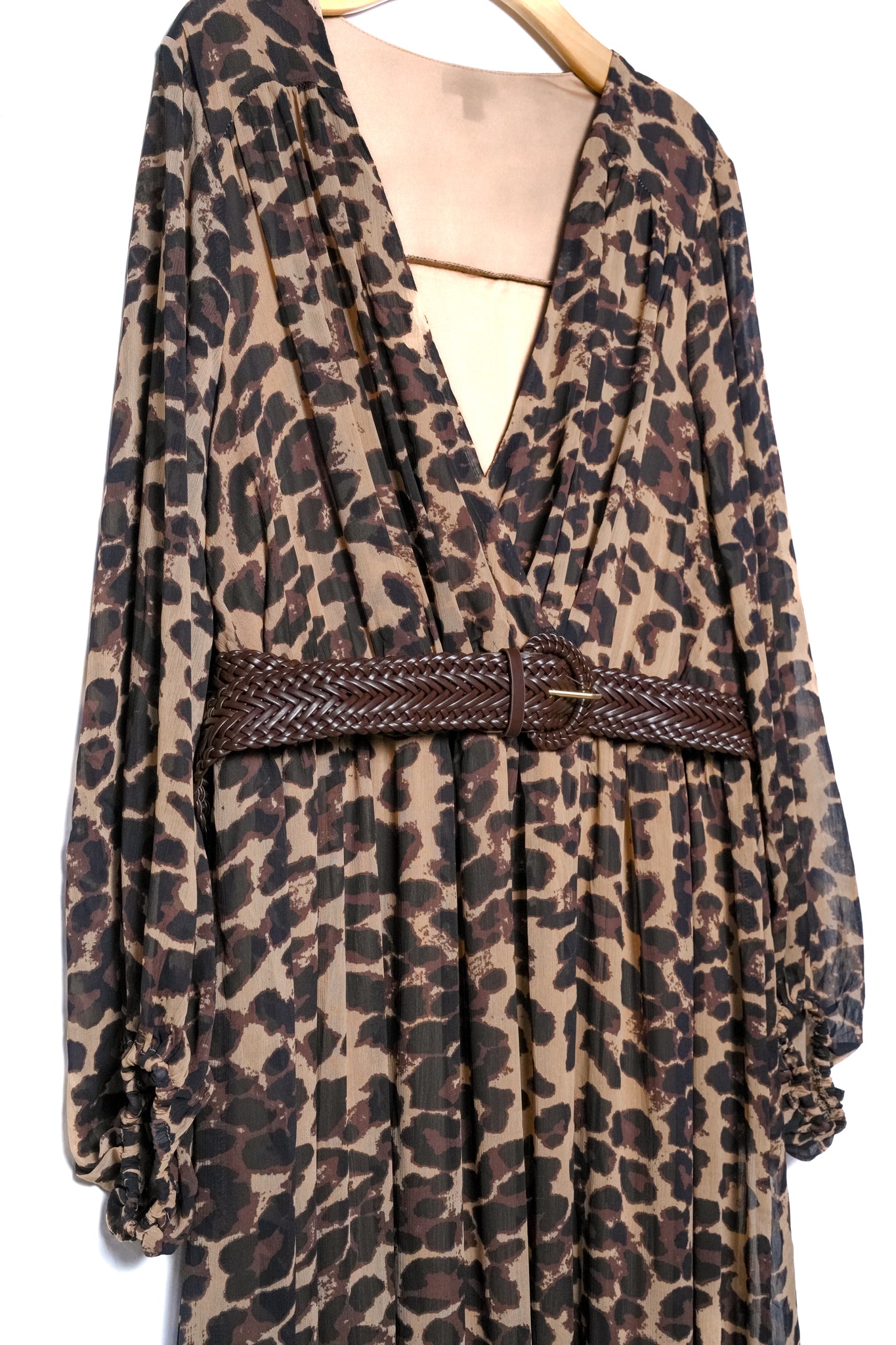 Vestido largo animal print
