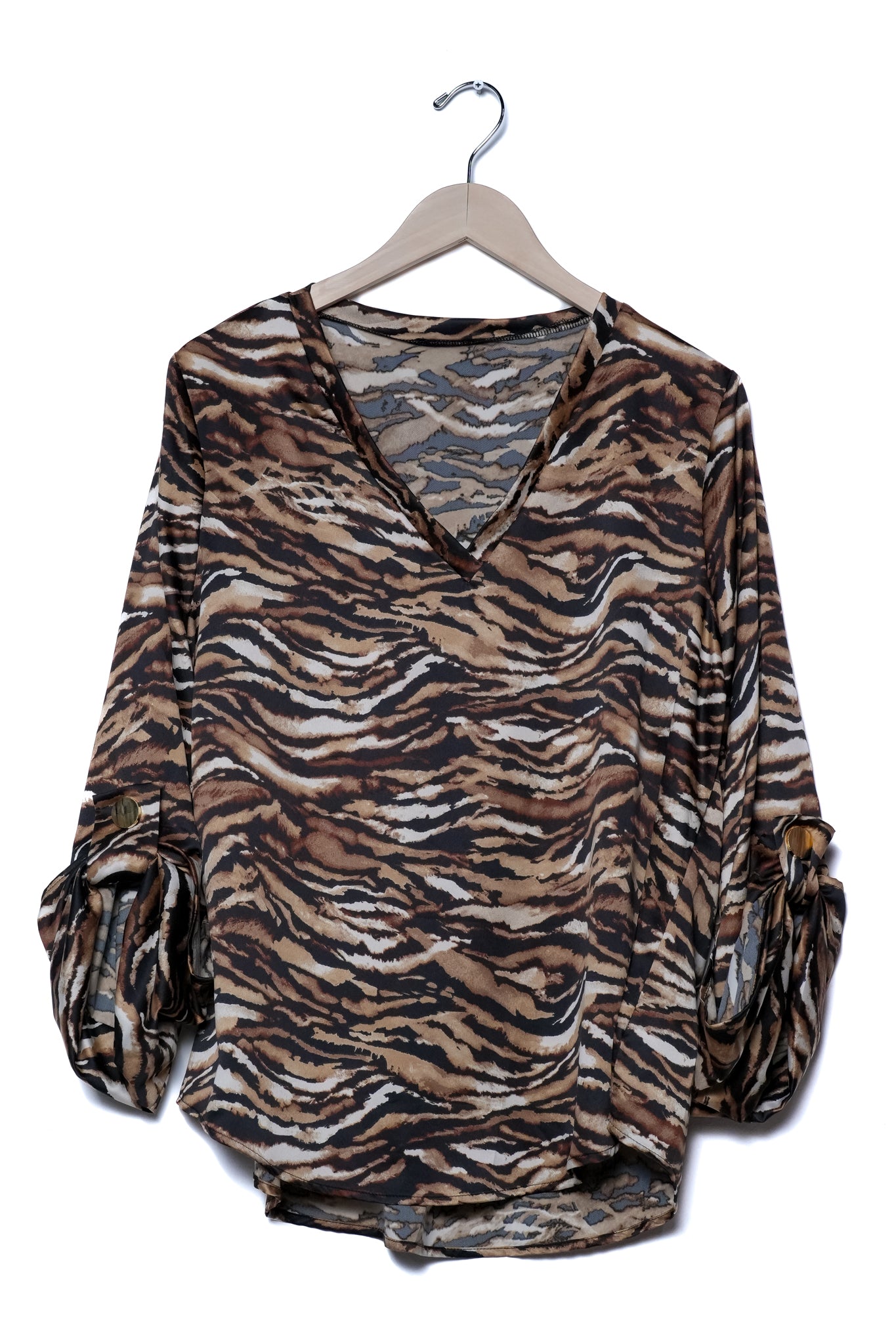 Blusa print manga 3/4 neg