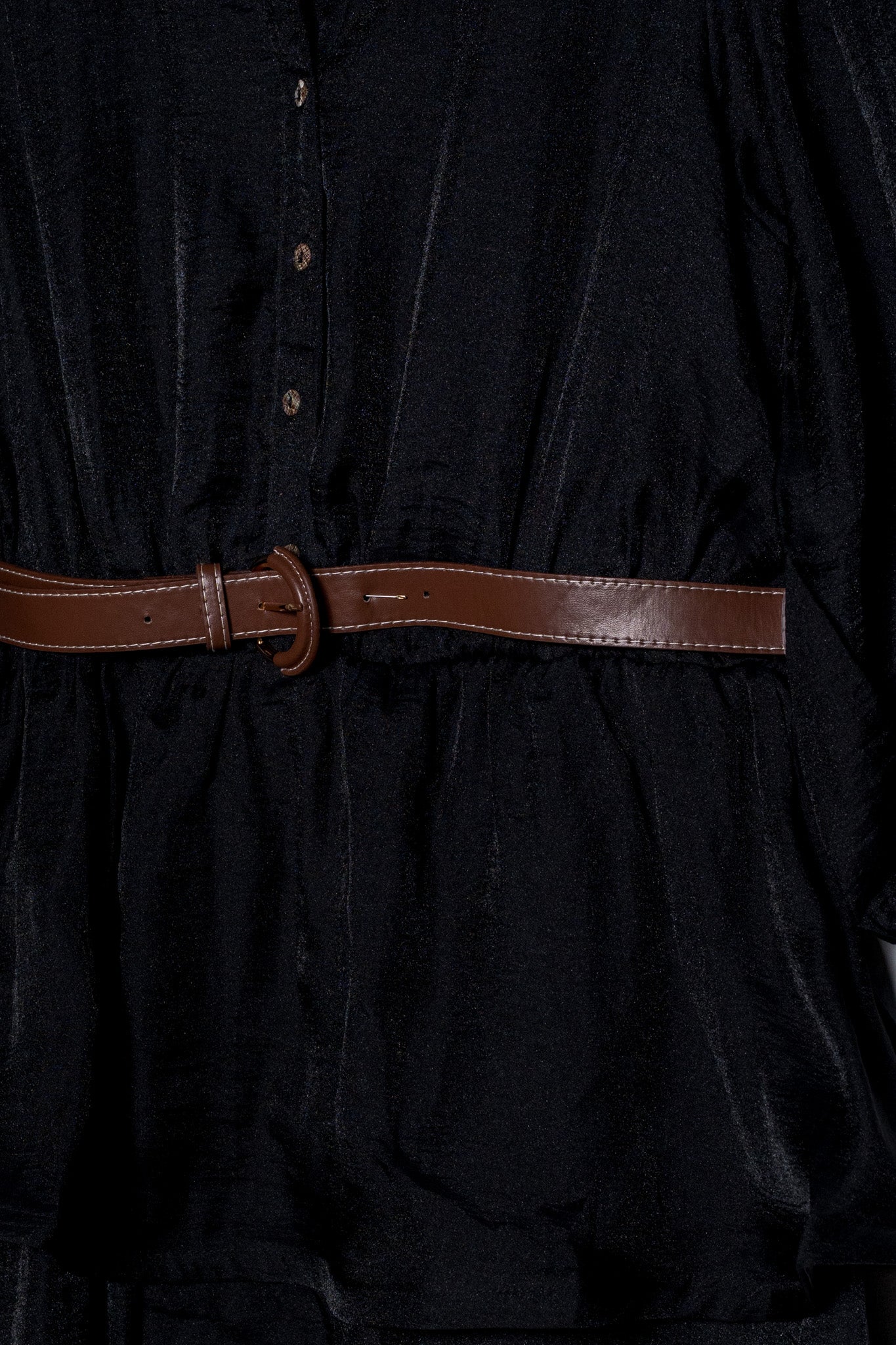 Vestido corto gasa con cinto