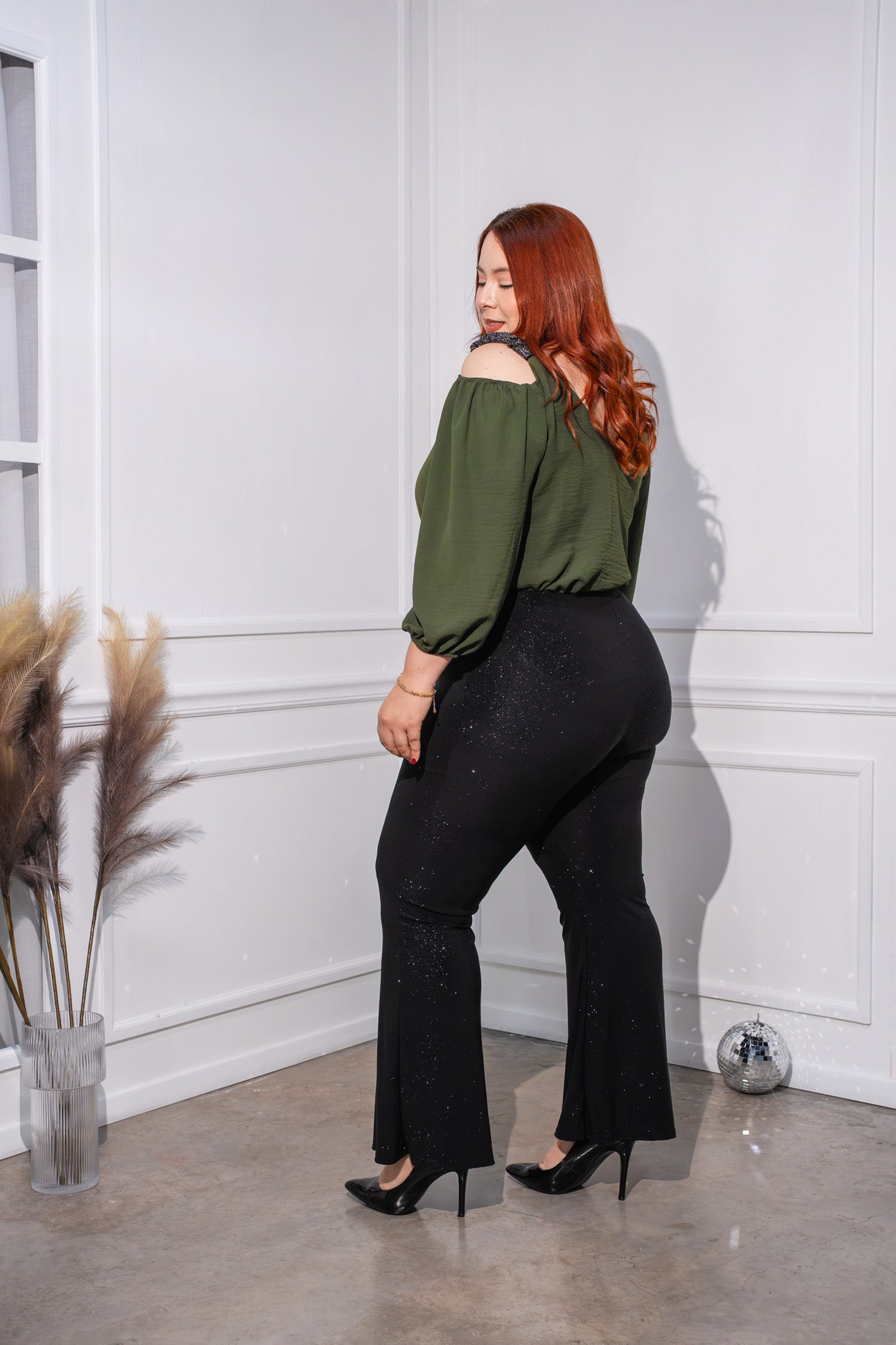 Pantalon recto con brillos