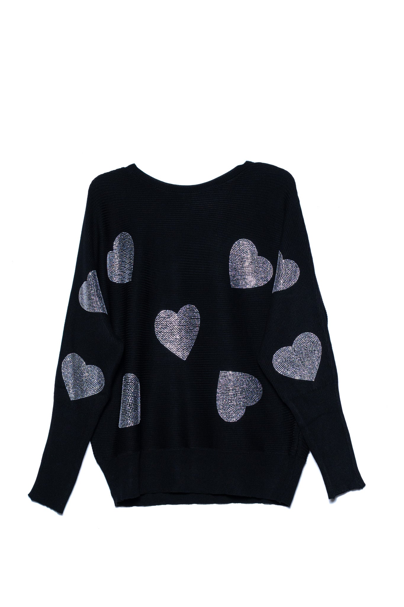 Suéter acanalado print corazón neg