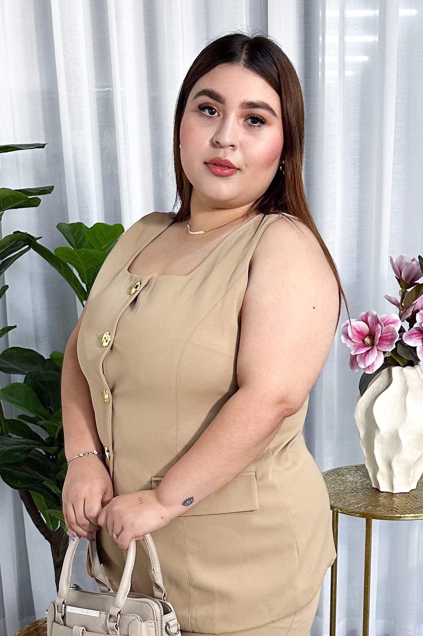 Set short liso formal rosa