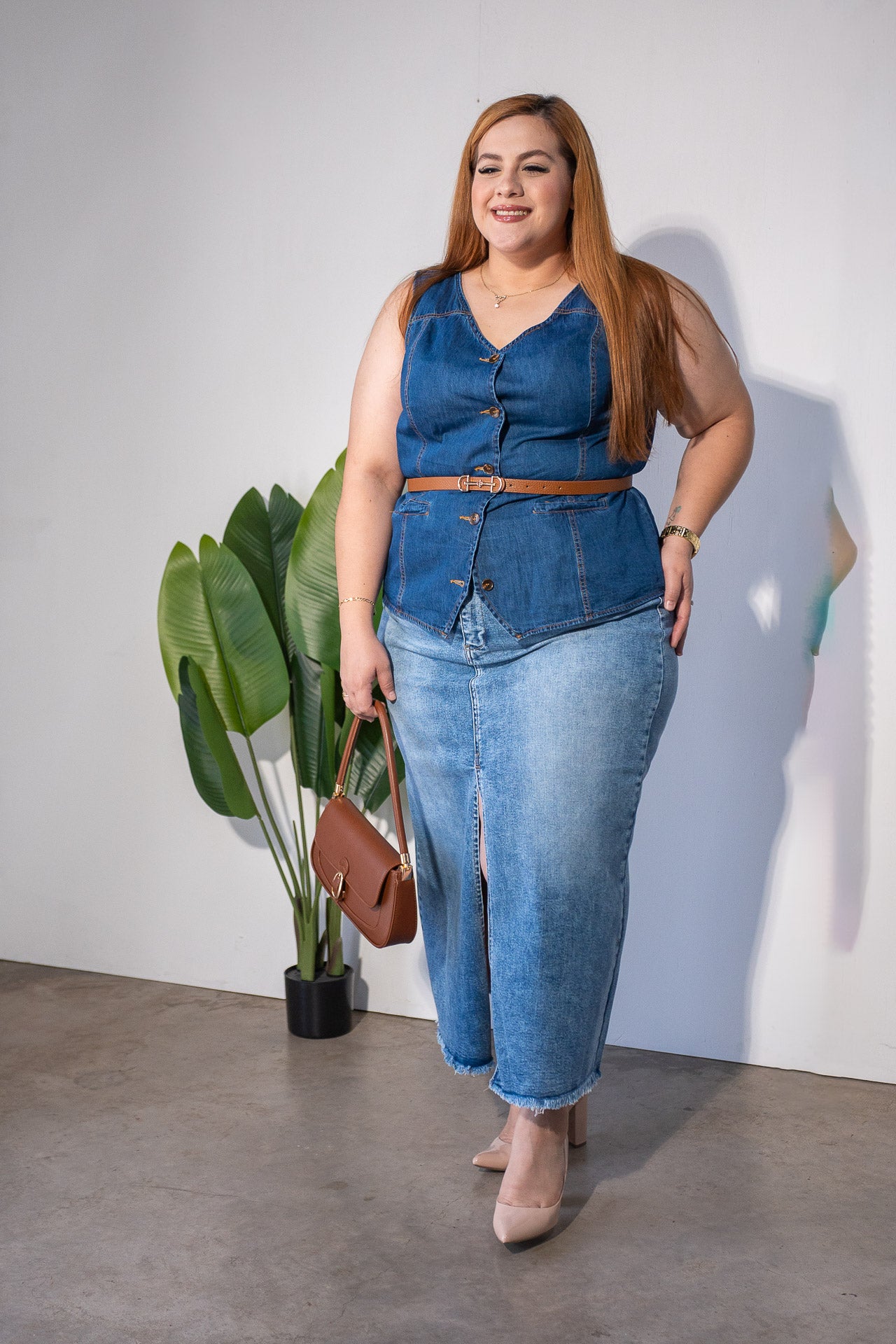 Chaleco Denim Con Blosas