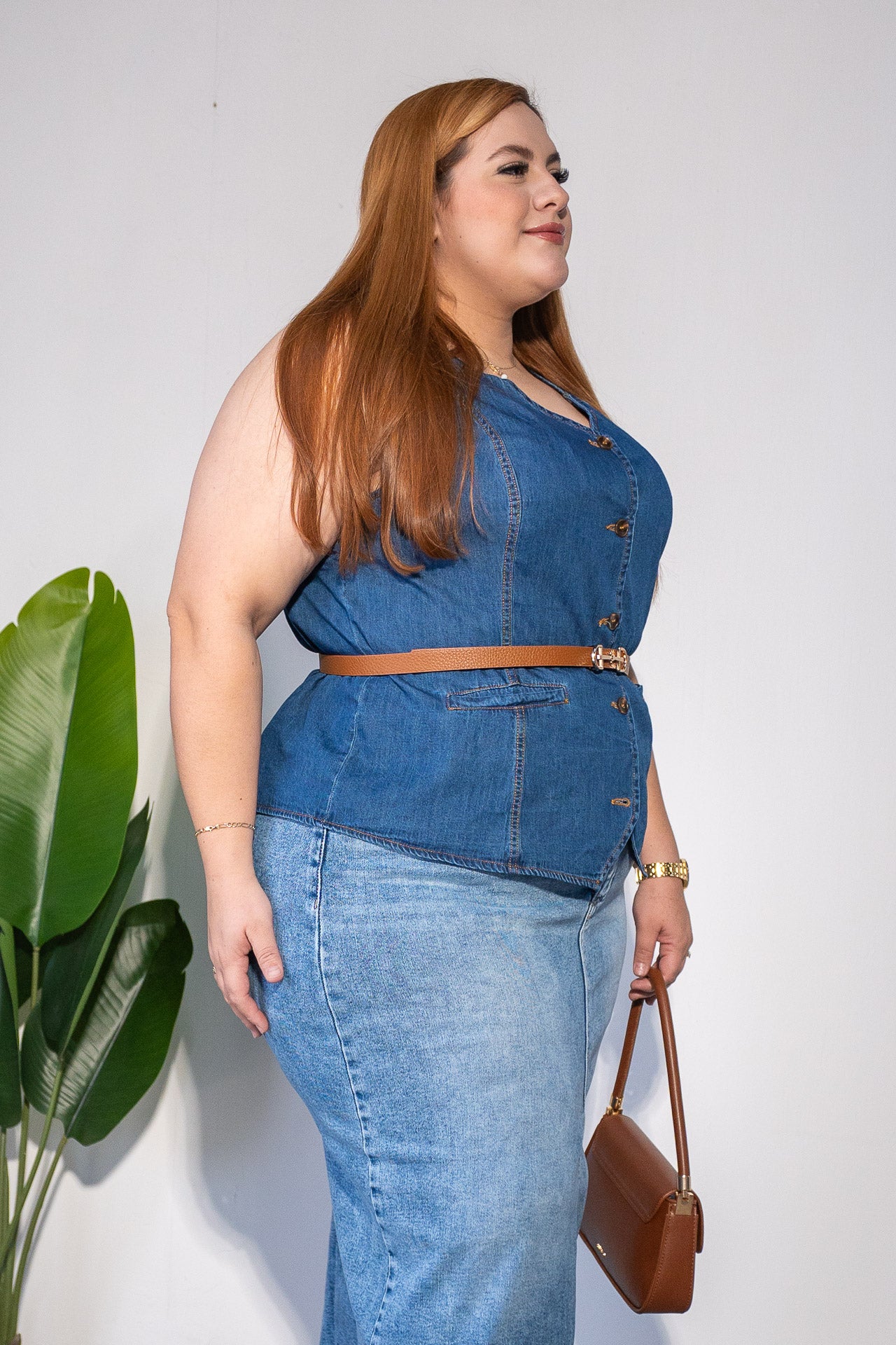 Chaleco Denim Con Blosas