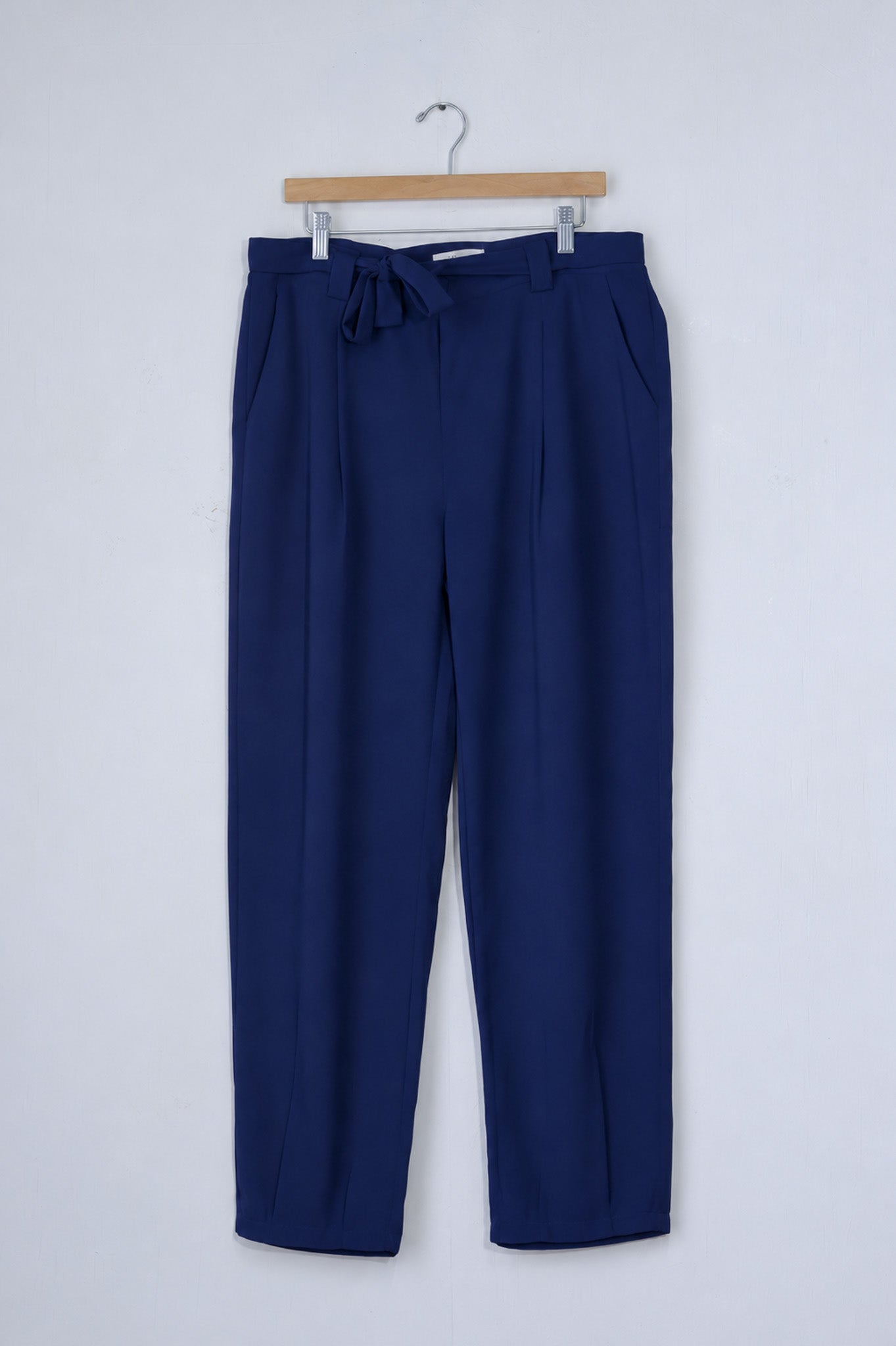 Pantalón Recto con Lazo Verde Plus Size para Mujer