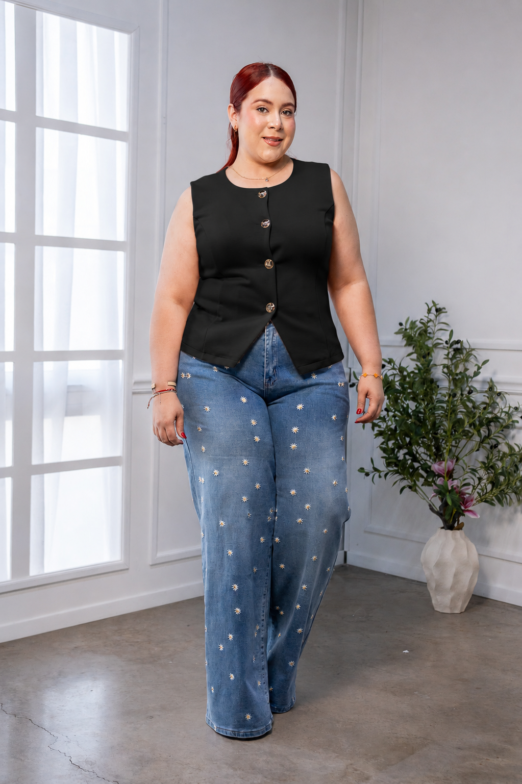 Chaleco Curvy Sastre con Botones Metálicos Estructural