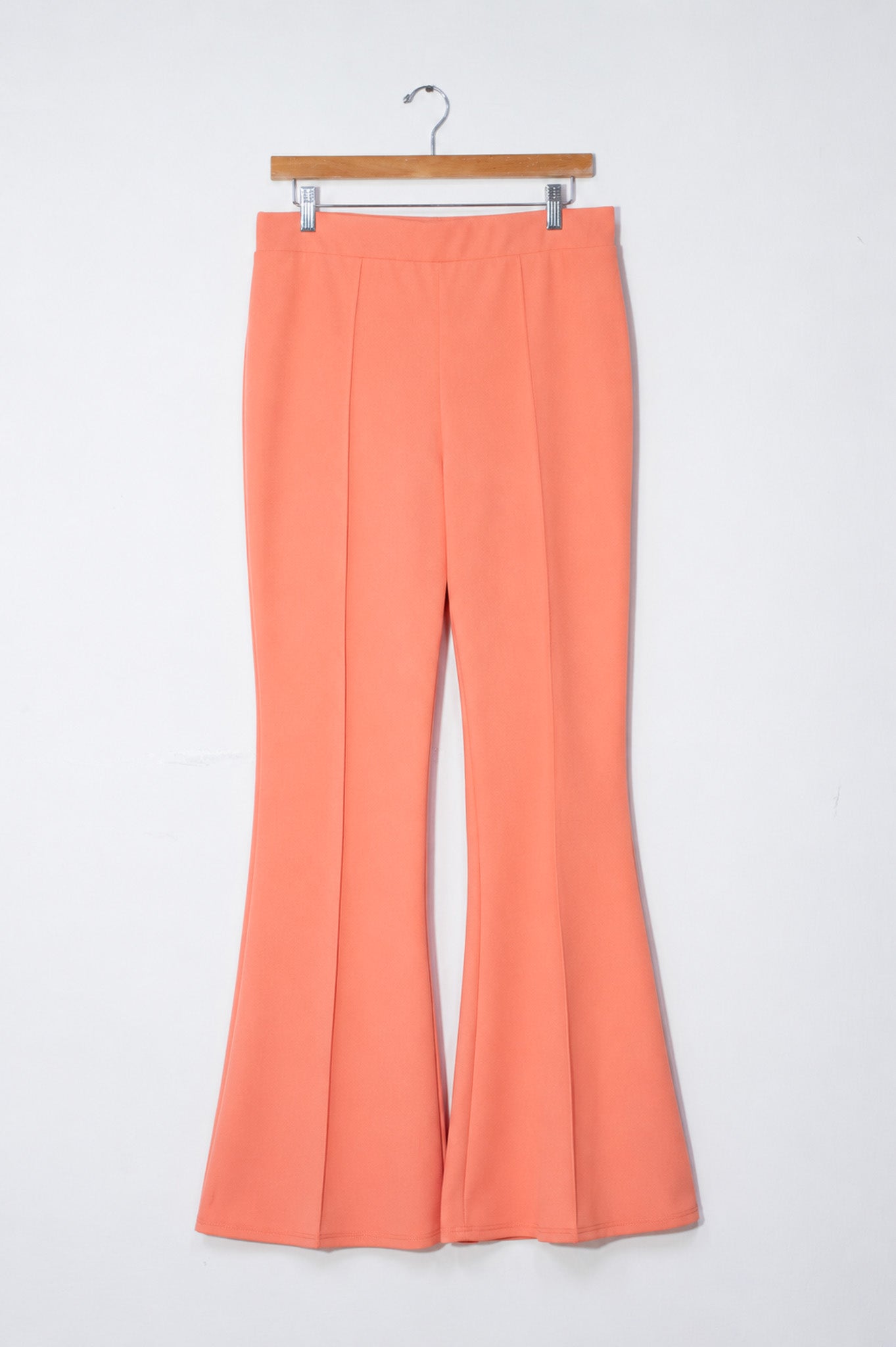 Pantalón de Vestir Campana Naranja Plus Size para Mujer