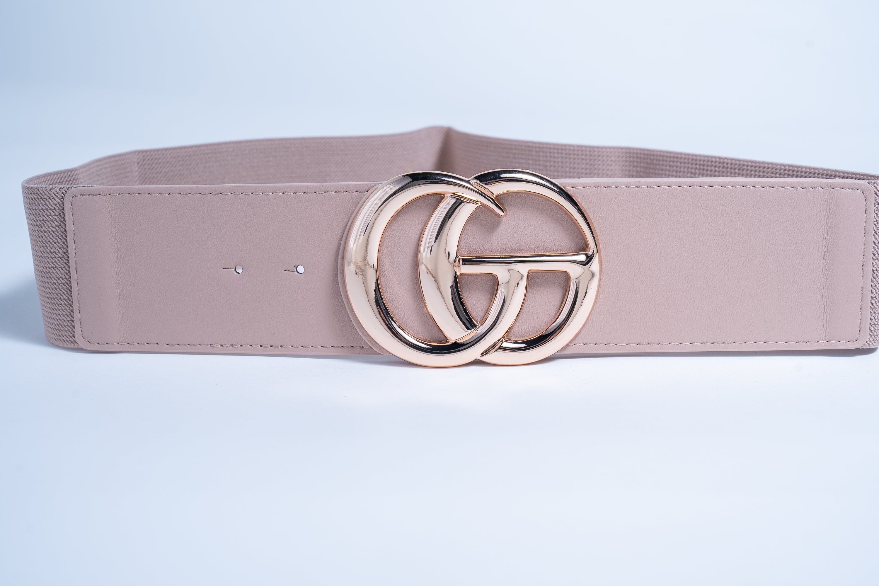 Cinto Curvy Grueso Nude GG Hebilla Dorada Define Cintura
