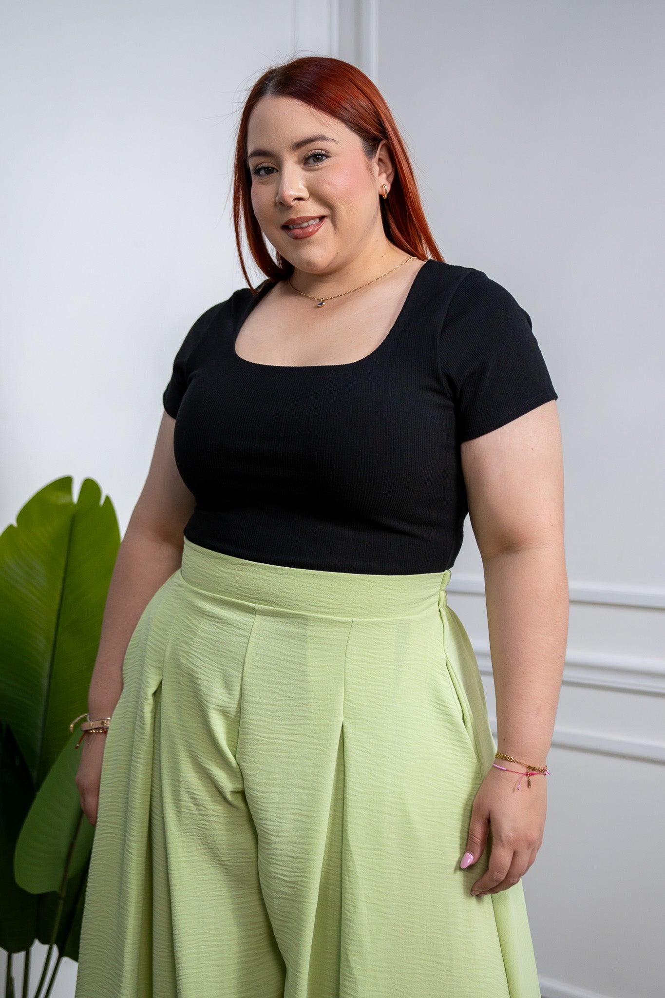 Basic ribbed blouse black