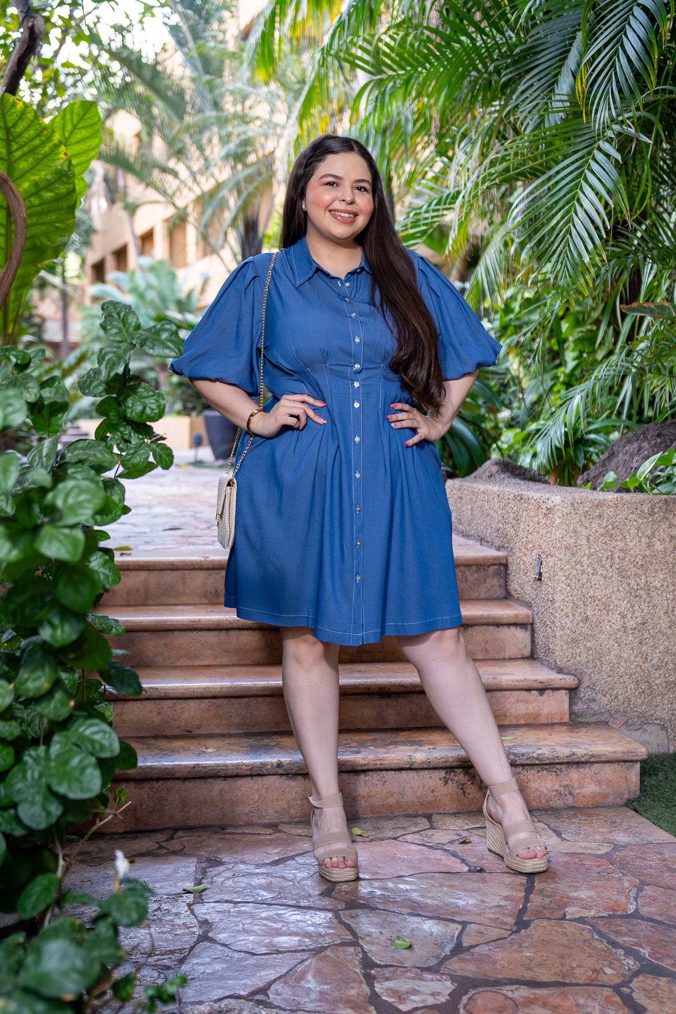 Vestido camisero denim osc