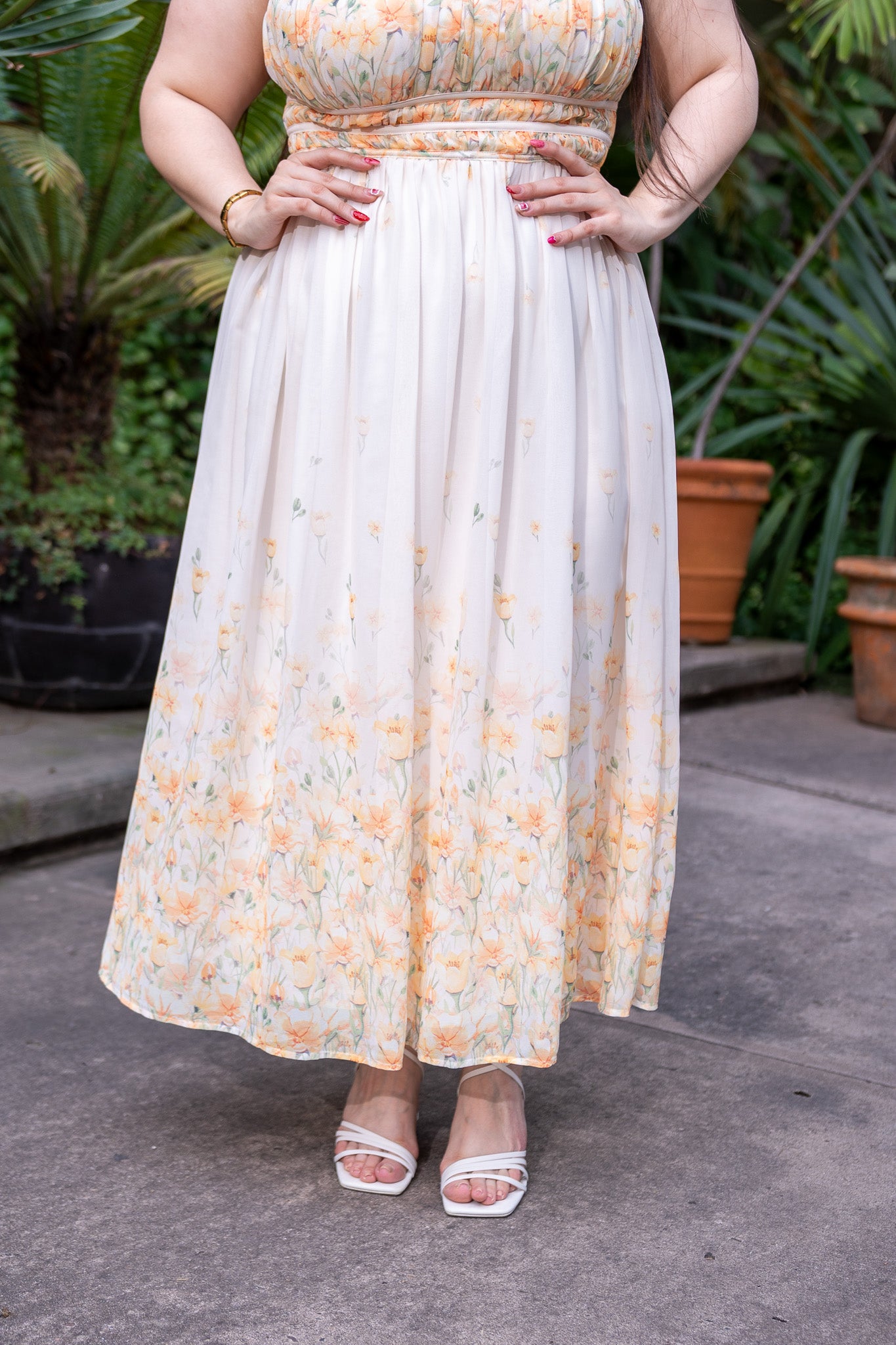 Vestido Curvy Tirantes Floral Amarillo Ligero Fresco Verano