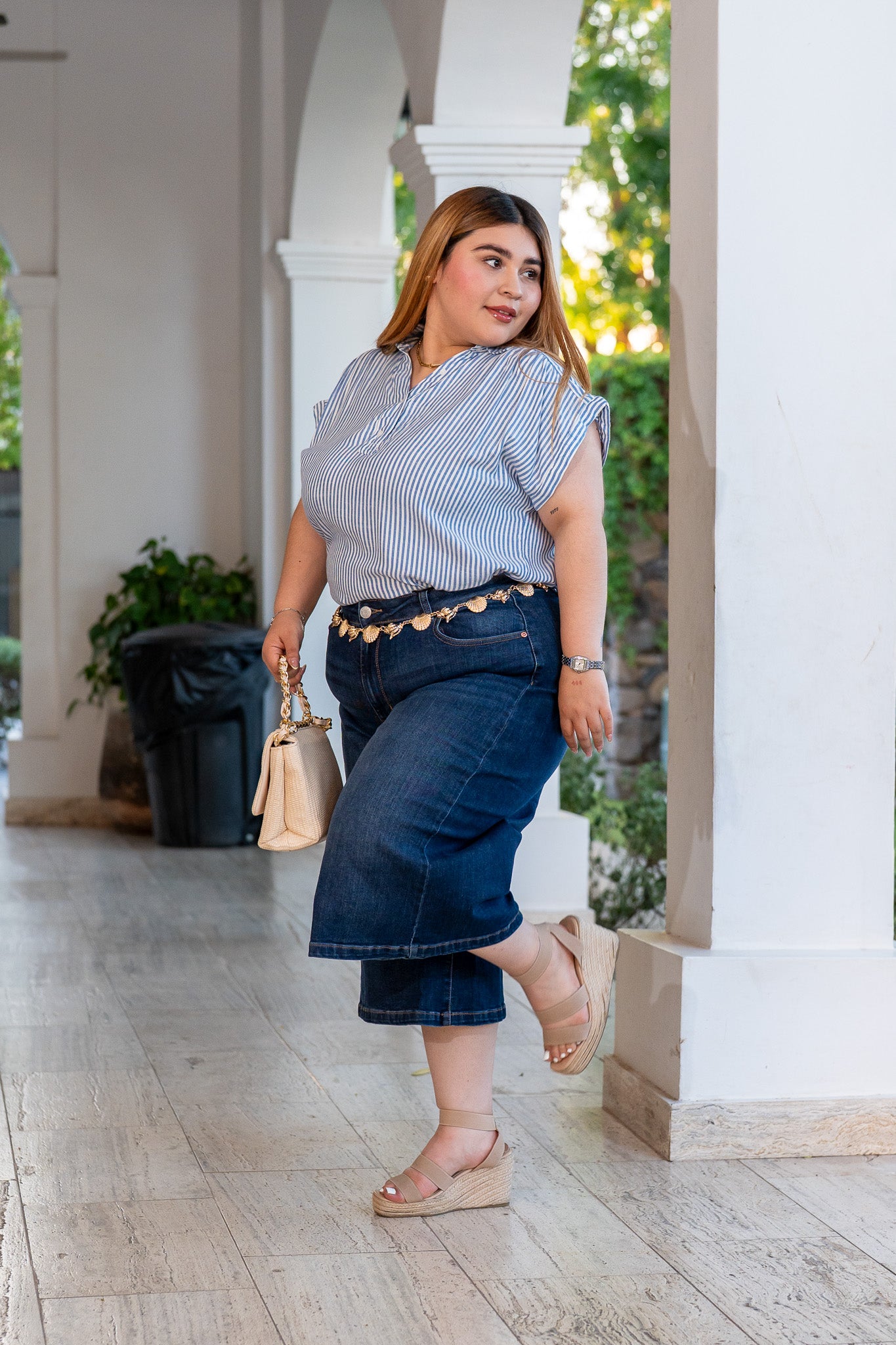 Bermudas Curvy Recto Liso Oscuro Largo Clásico Casual