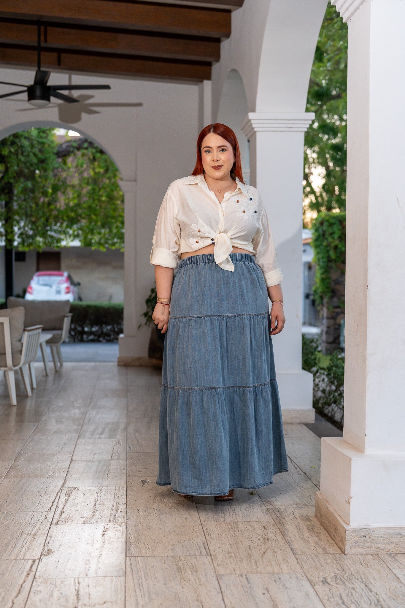 Camisa floral bordada bei