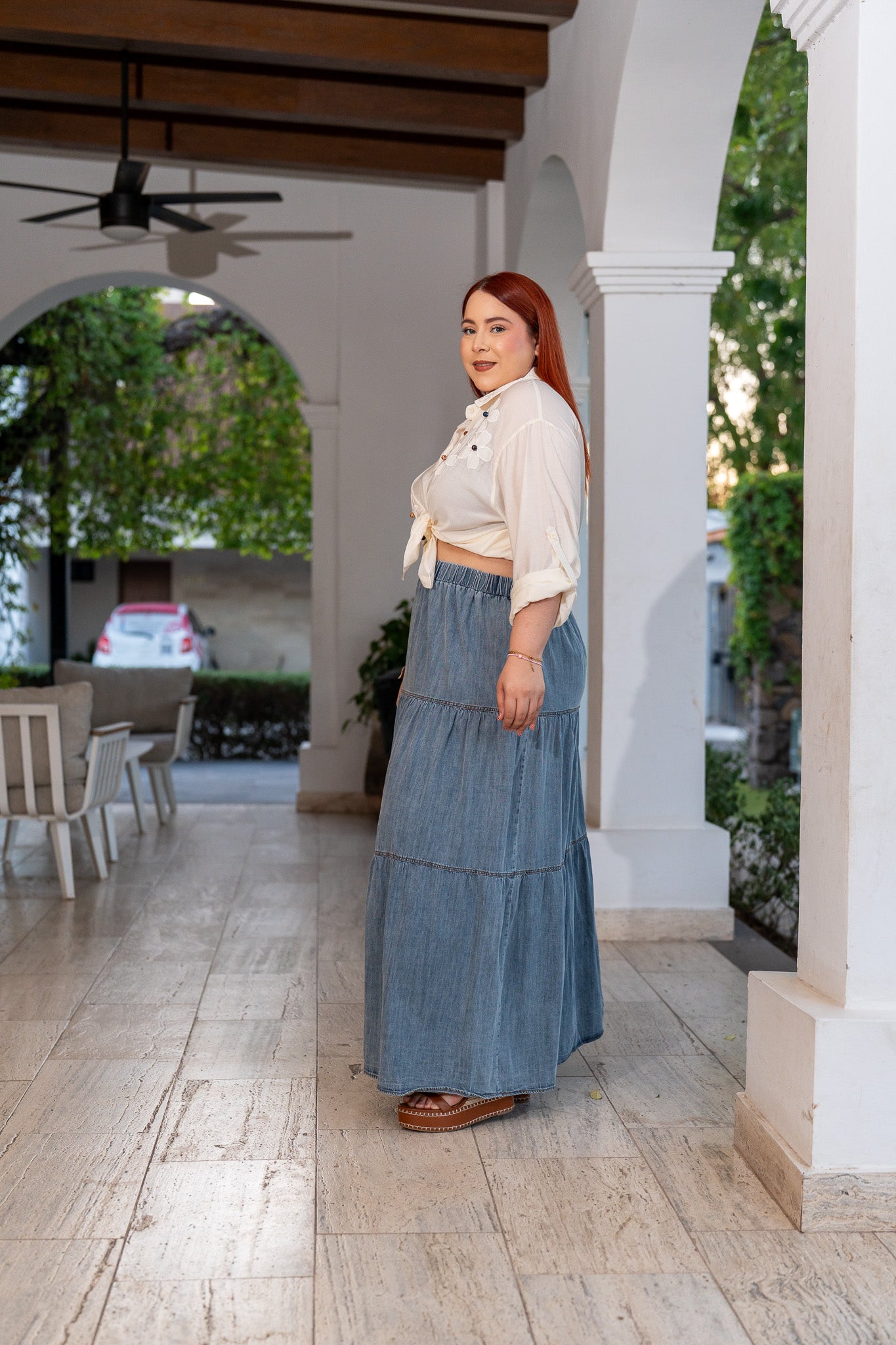 Camisa floral bordada bei