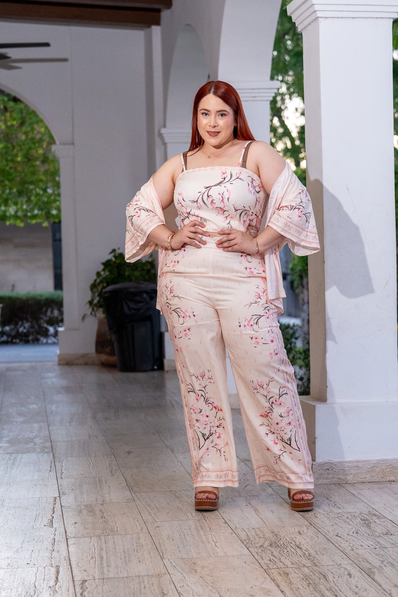 Set pantalon kimono rosa