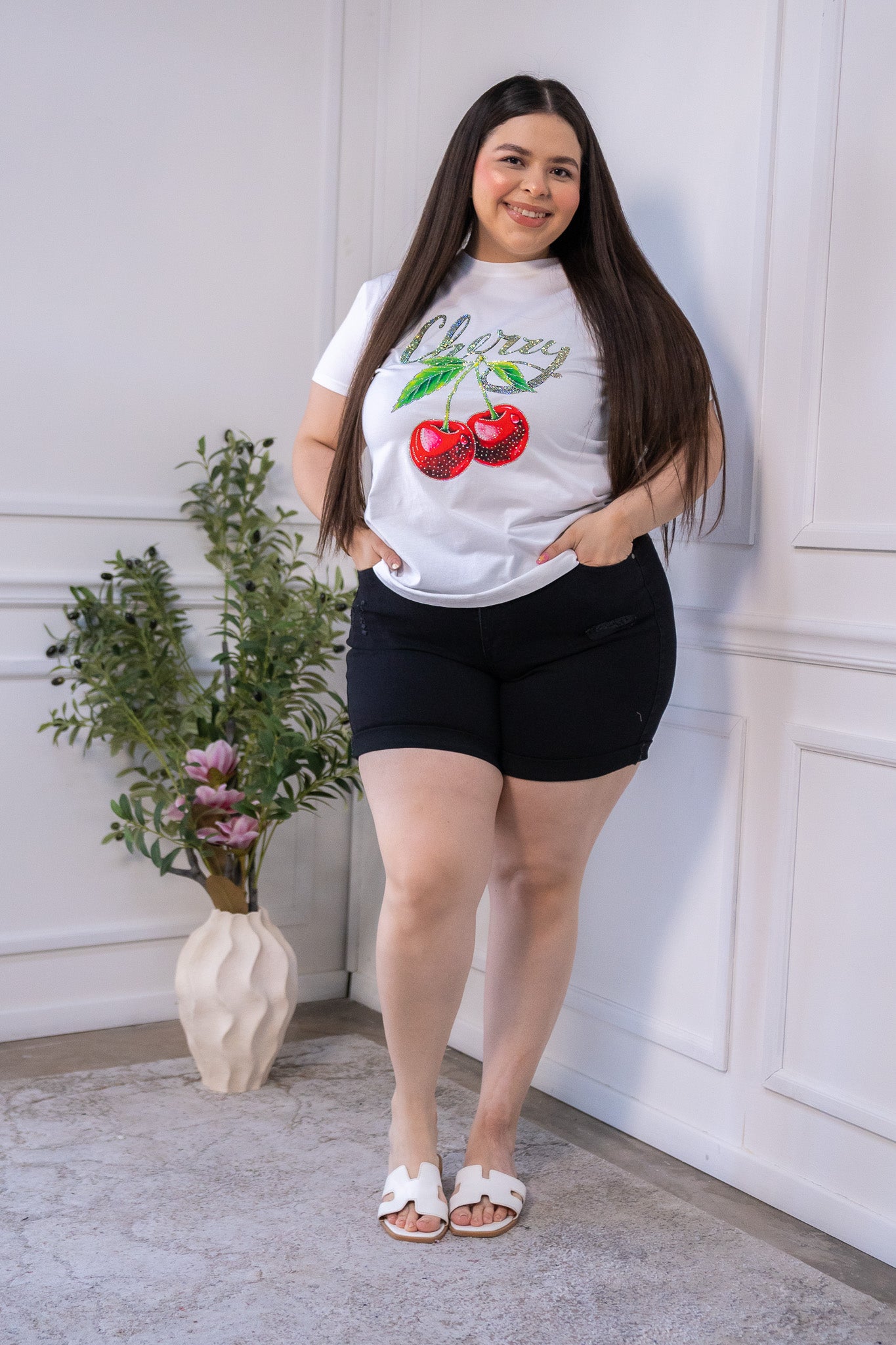 Short denim roto negro